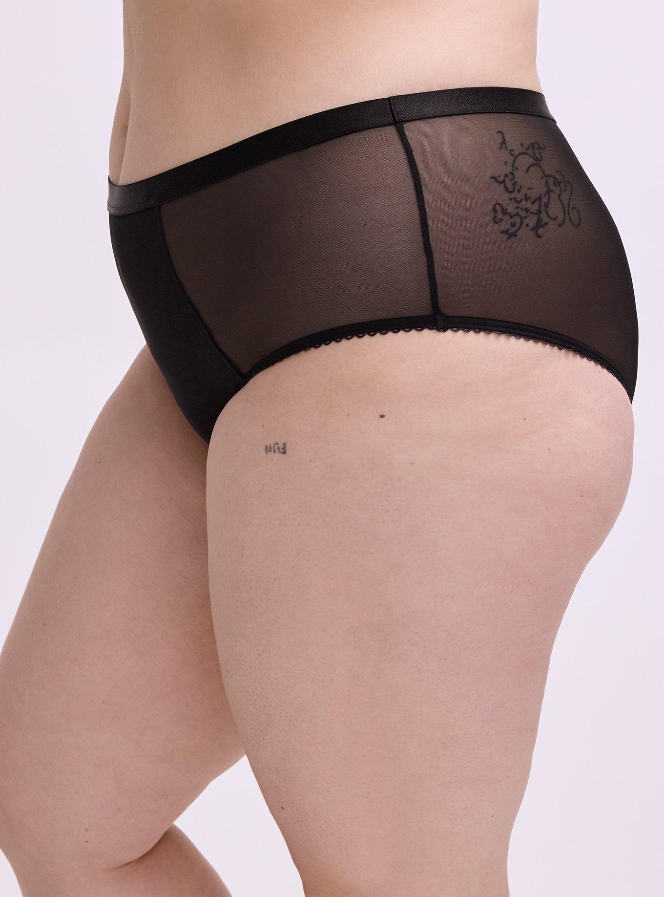 Heart Applique Mid-Rise Cheeky Panty, RICH BLACK, alternate