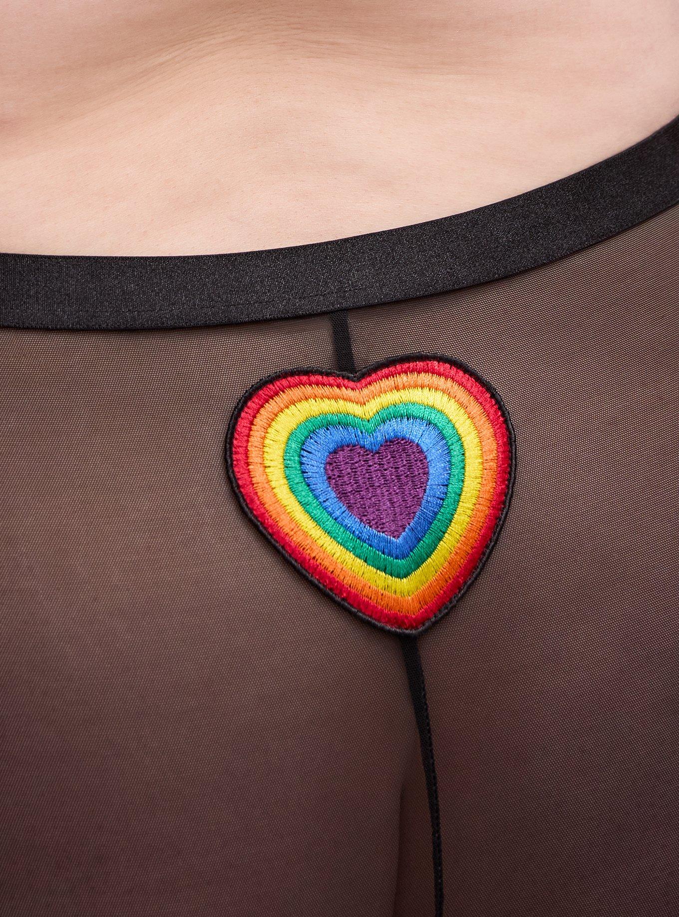 Heart Applique Mid-Rise Cheeky Panty, RICH BLACK, alternate