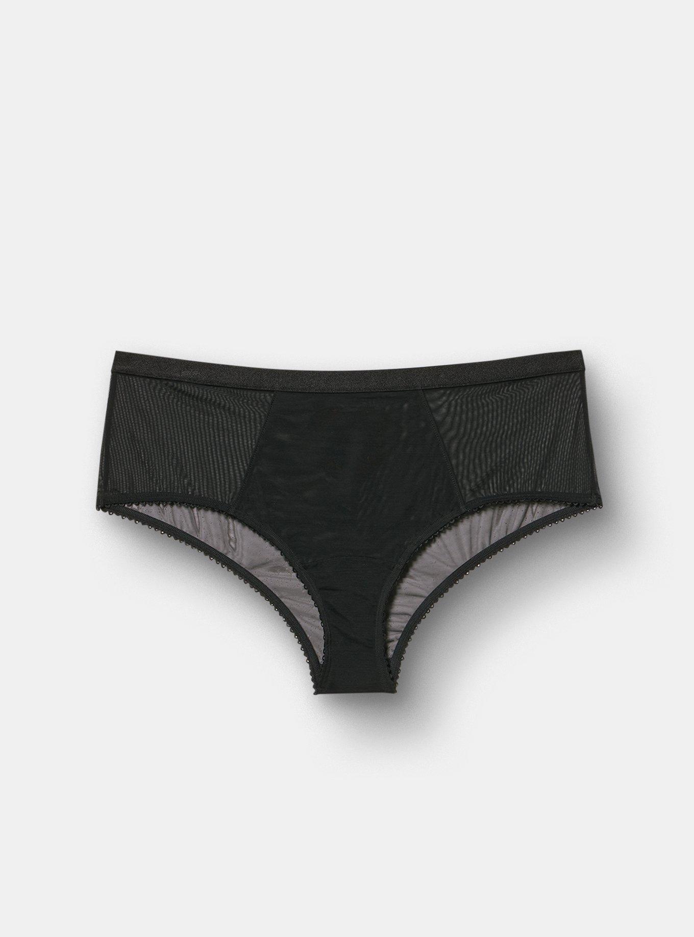 Heart Applique Mid-Rise Cheeky Panty, RICH BLACK, hi-res