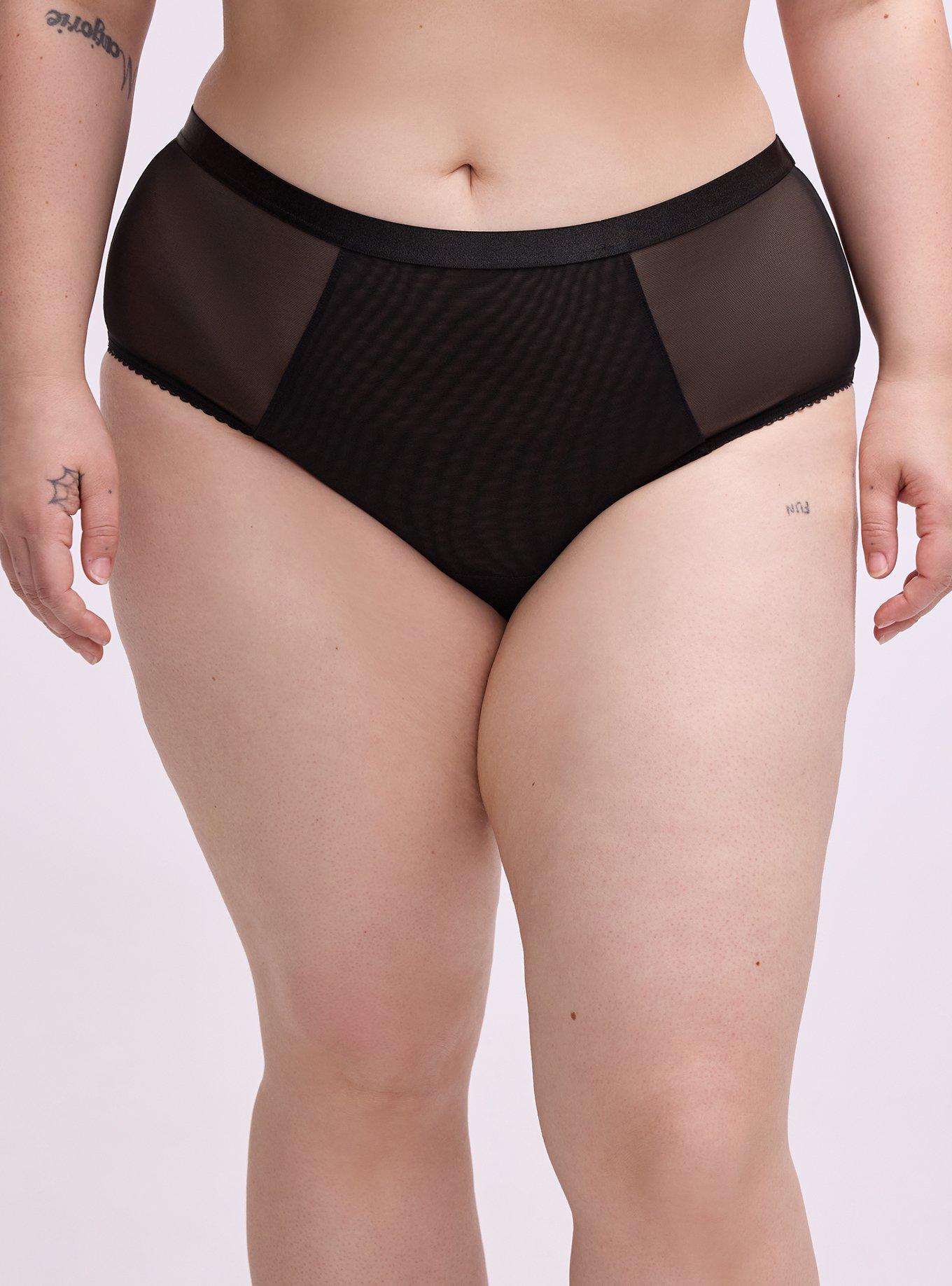 Heart Applique Mid-Rise Cheeky Panty, RICH BLACK, hi-res
