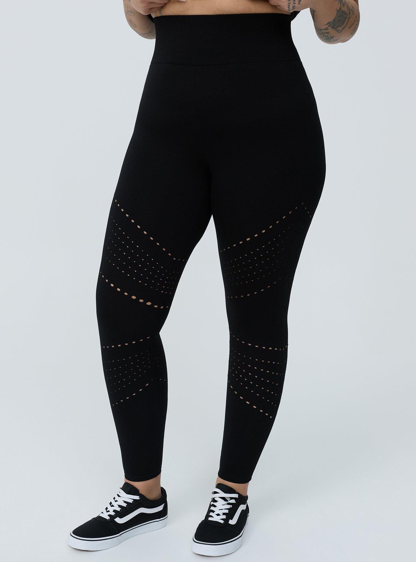 Full-Length Laser-Cut Legging, DEEP BLACK, alternate