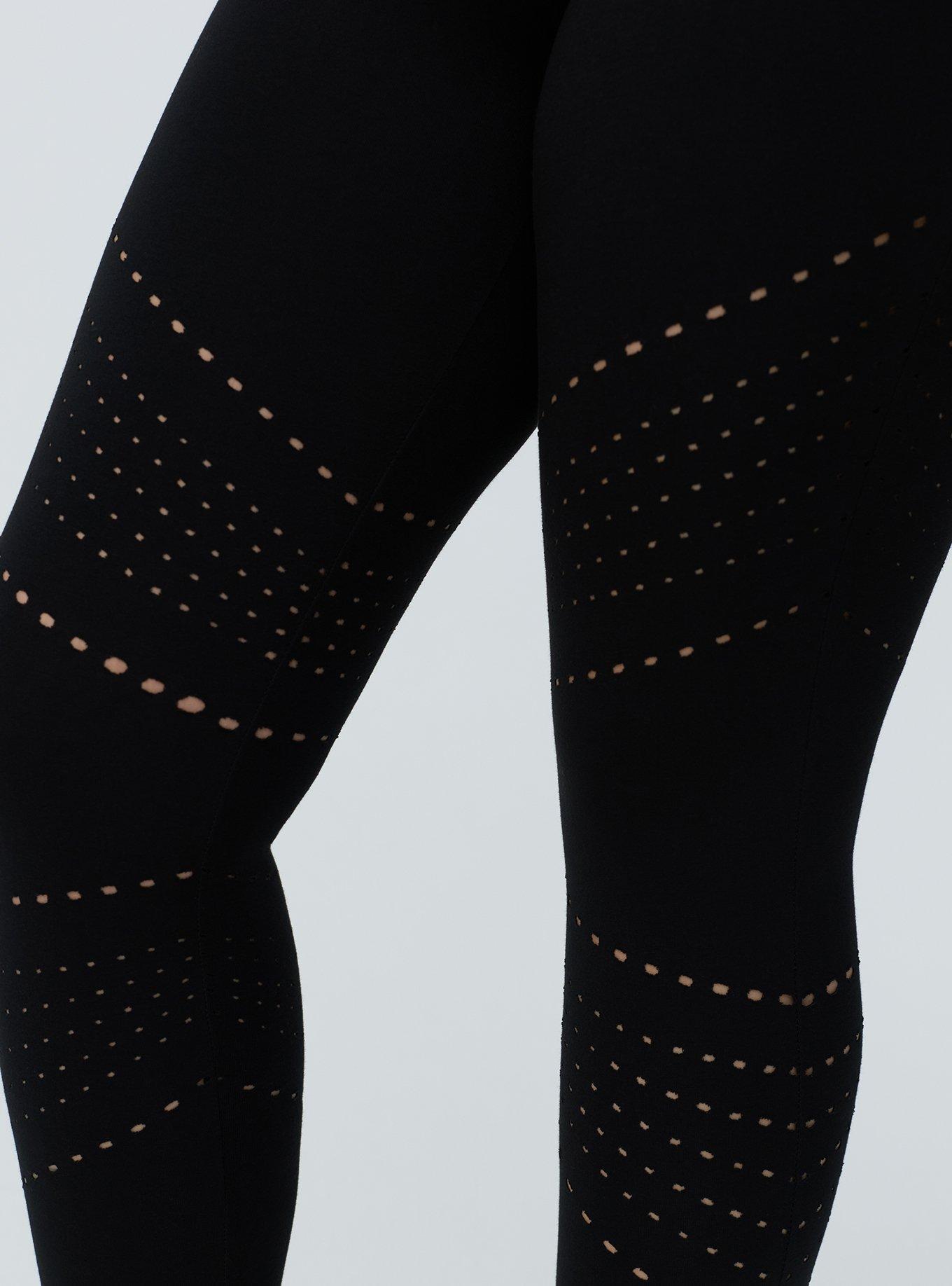 Full-Length Laser-Cut Legging, DEEP BLACK, alternate