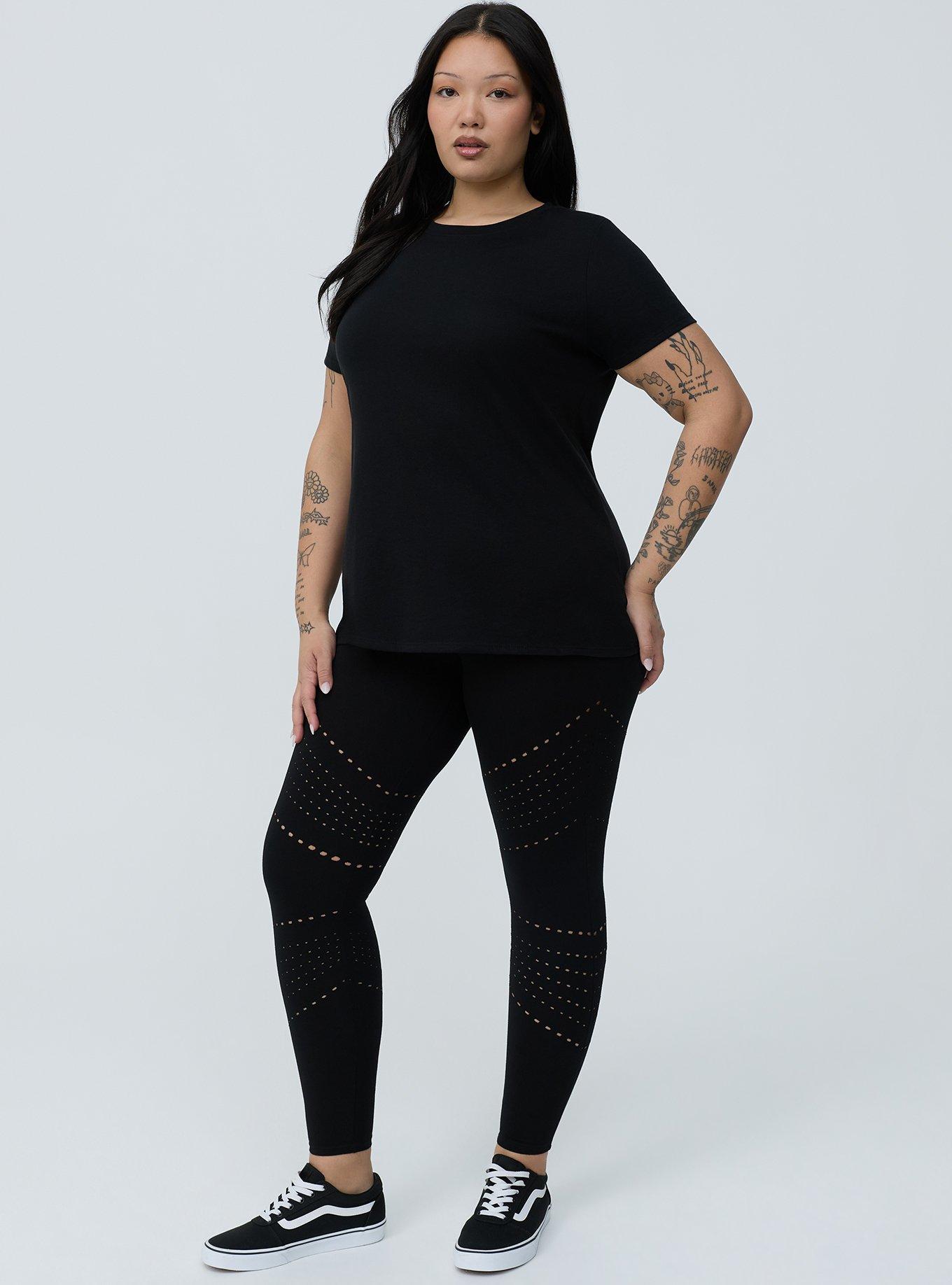 Full-Length Laser-Cut Legging, DEEP BLACK, hi-res