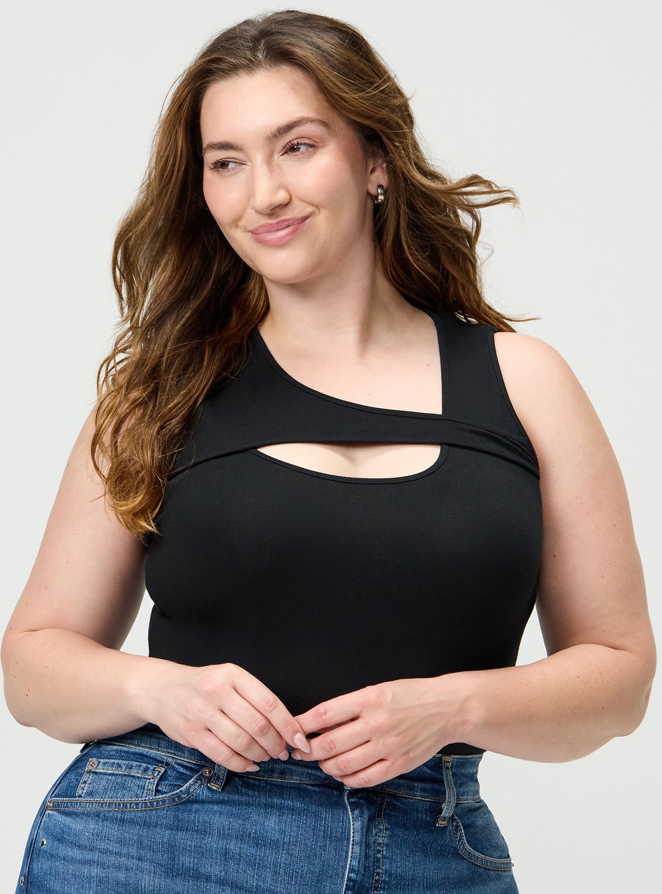 Plus Size - Foxy Asymmetrical Front Cut-Out Top - Torrid