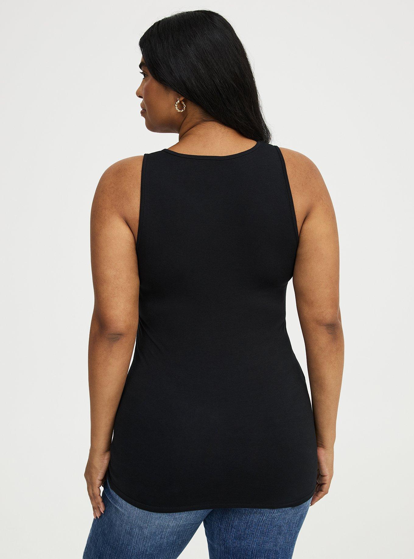 Foxy Asymmetrical Front Cut-Out Top, DEEP BLACK, alternate