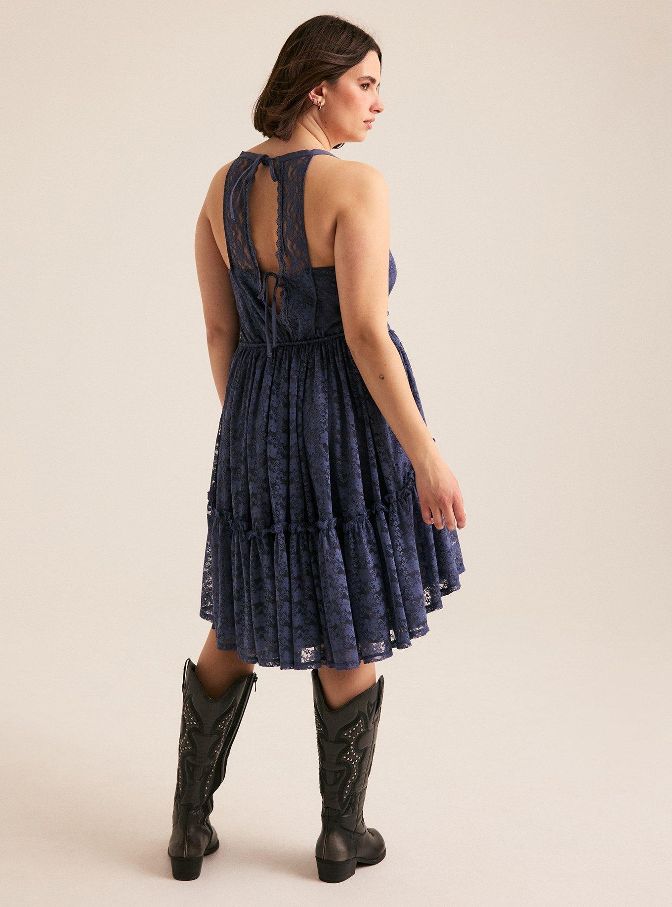 Plus Size - Festi Mesh Lace Hi-Low Dress - Torrid