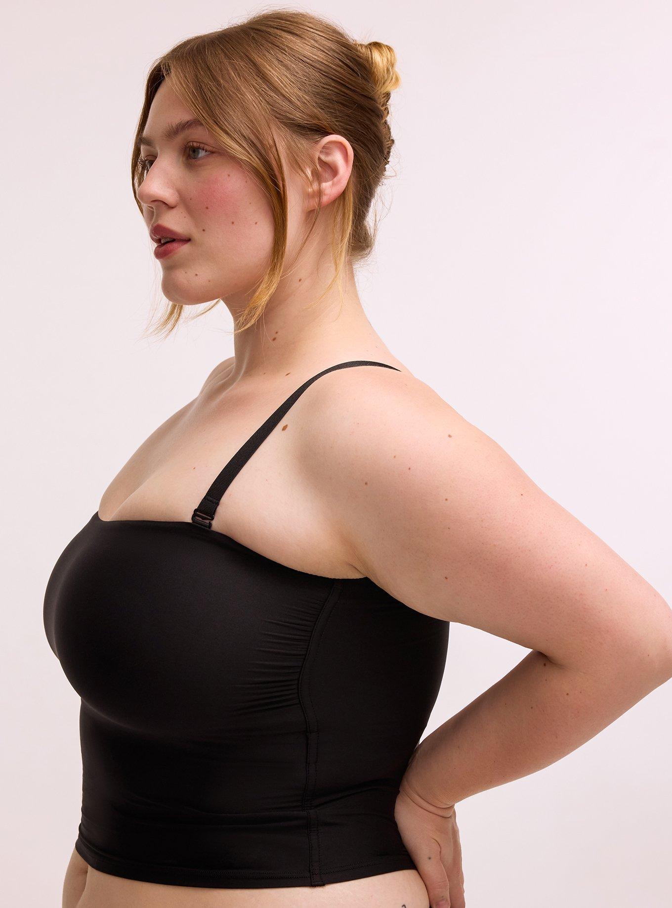 Unlined Butter Soft Micro Longline Bandeau, RICH BLACK, alternate