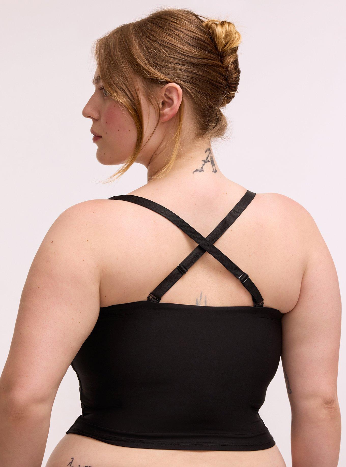Unlined Butter Soft Micro Longline Bandeau, RICH BLACK, alternate