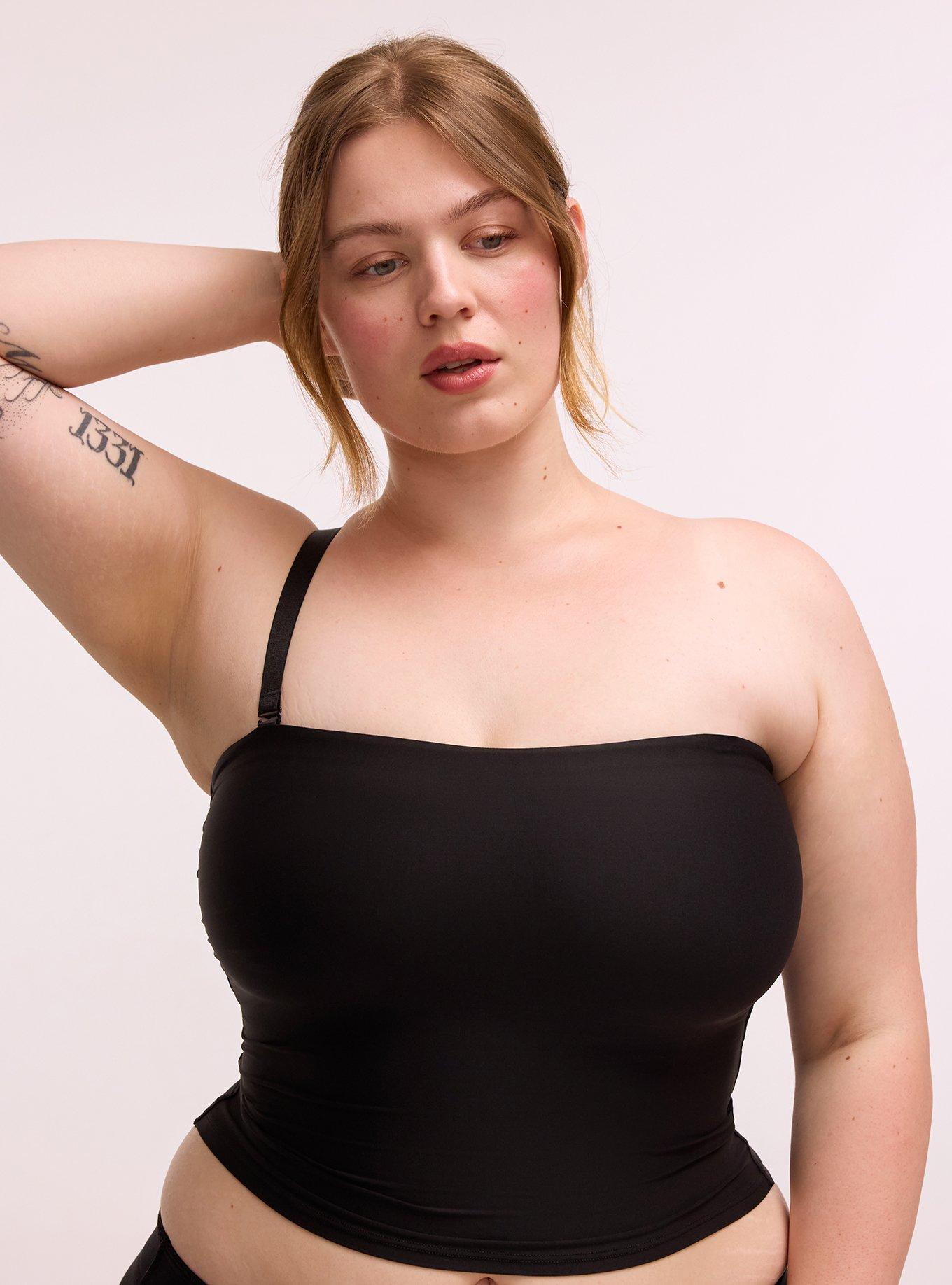 Unlined Butter Soft Micro Longline Bandeau, RICH BLACK, alternate