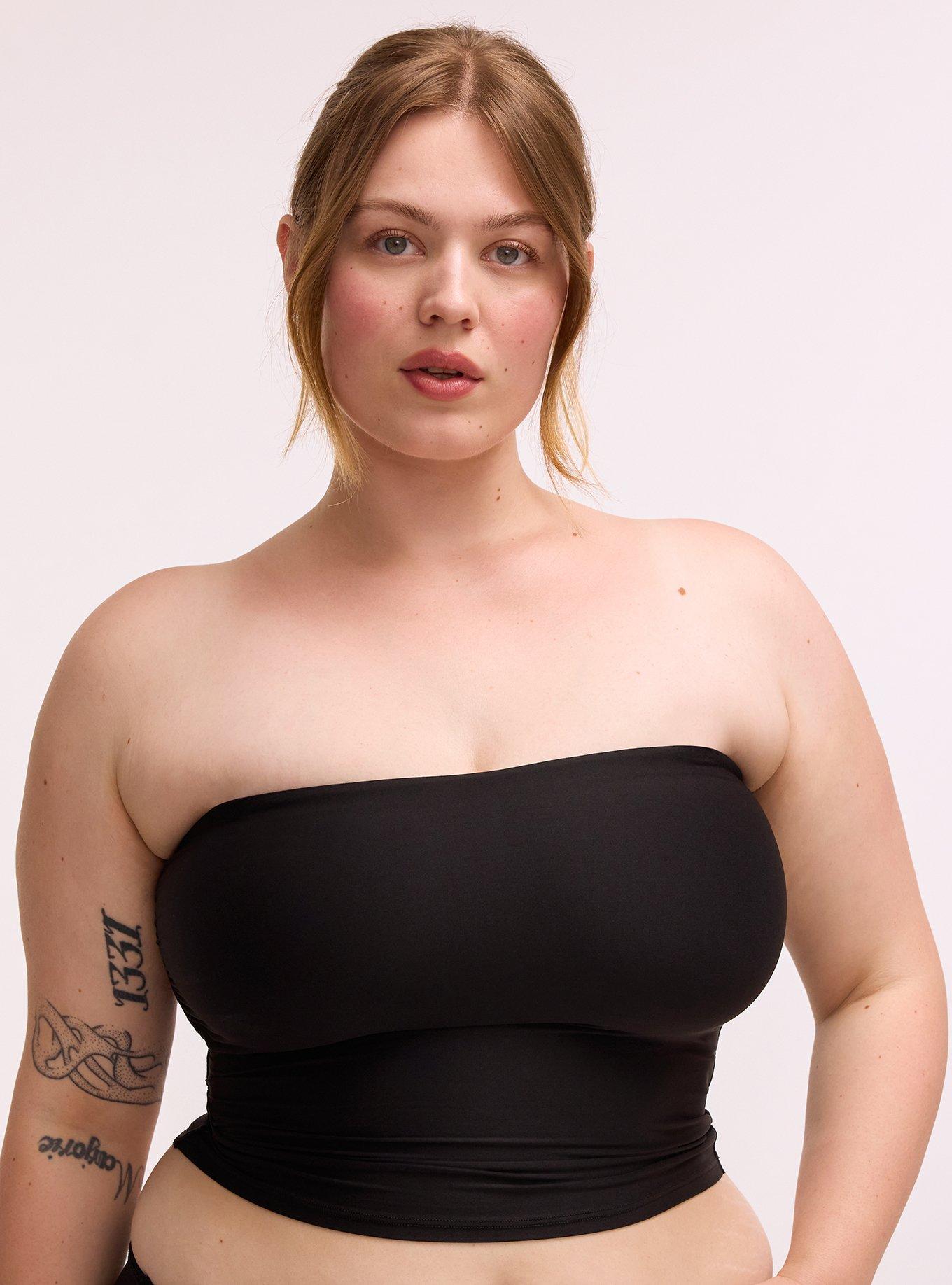 Unlined Butter Soft Micro Longline Bandeau, RICH BLACK, hi-res