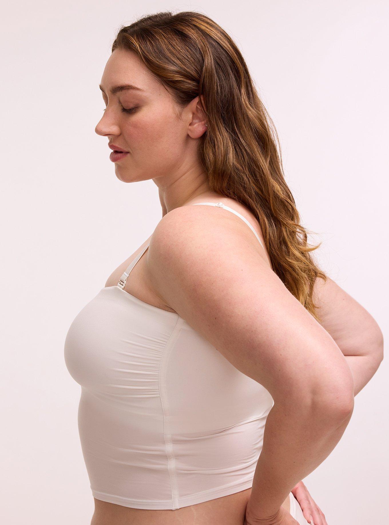 Unlined Butter Soft Micro Longline Bandeau, CLOUD DANCER, alternate