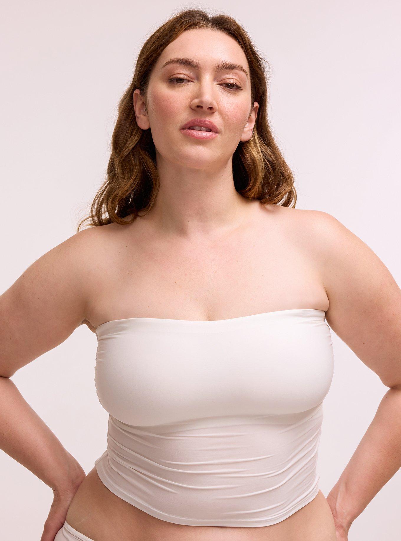 Unlined Butter Soft Micro Longline Bandeau, CLOUD DANCER, hi-res