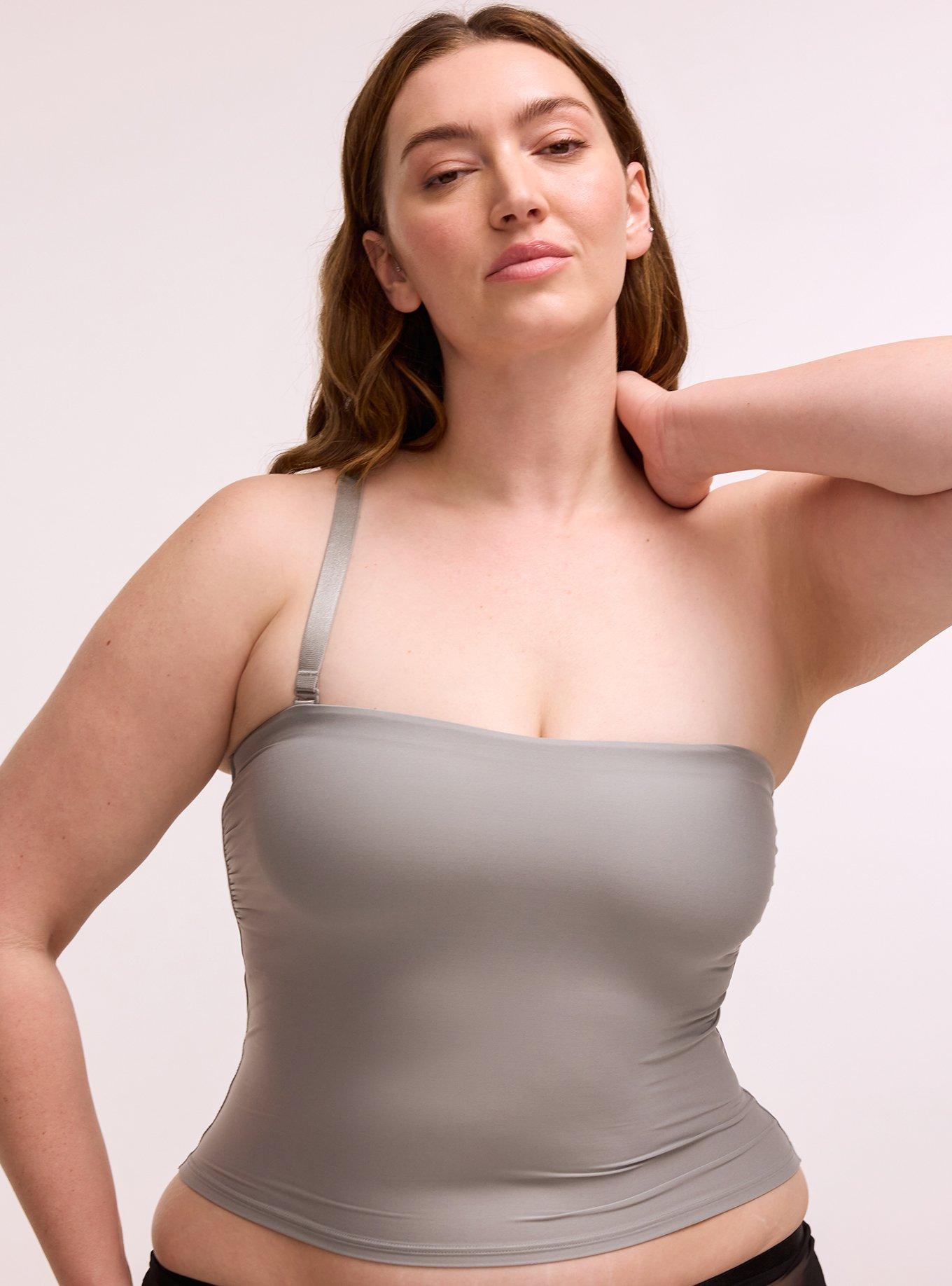 Unlined Butter Soft Micro Longline Bandeau, SHARKSKIN, alternate