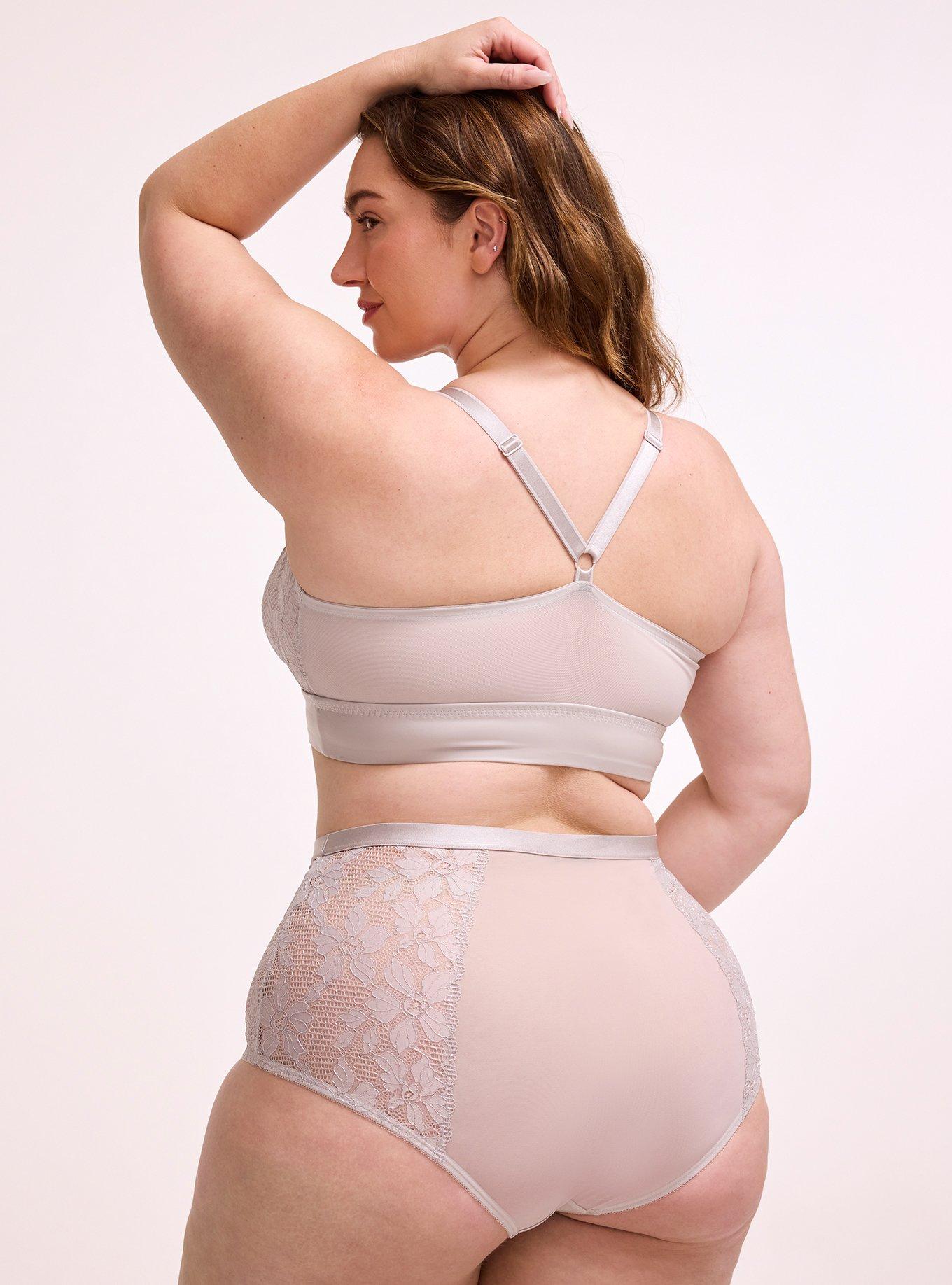 Ava Lace & Shine Unlined High Apex Bralette, ALABASTER GRAY, alternate