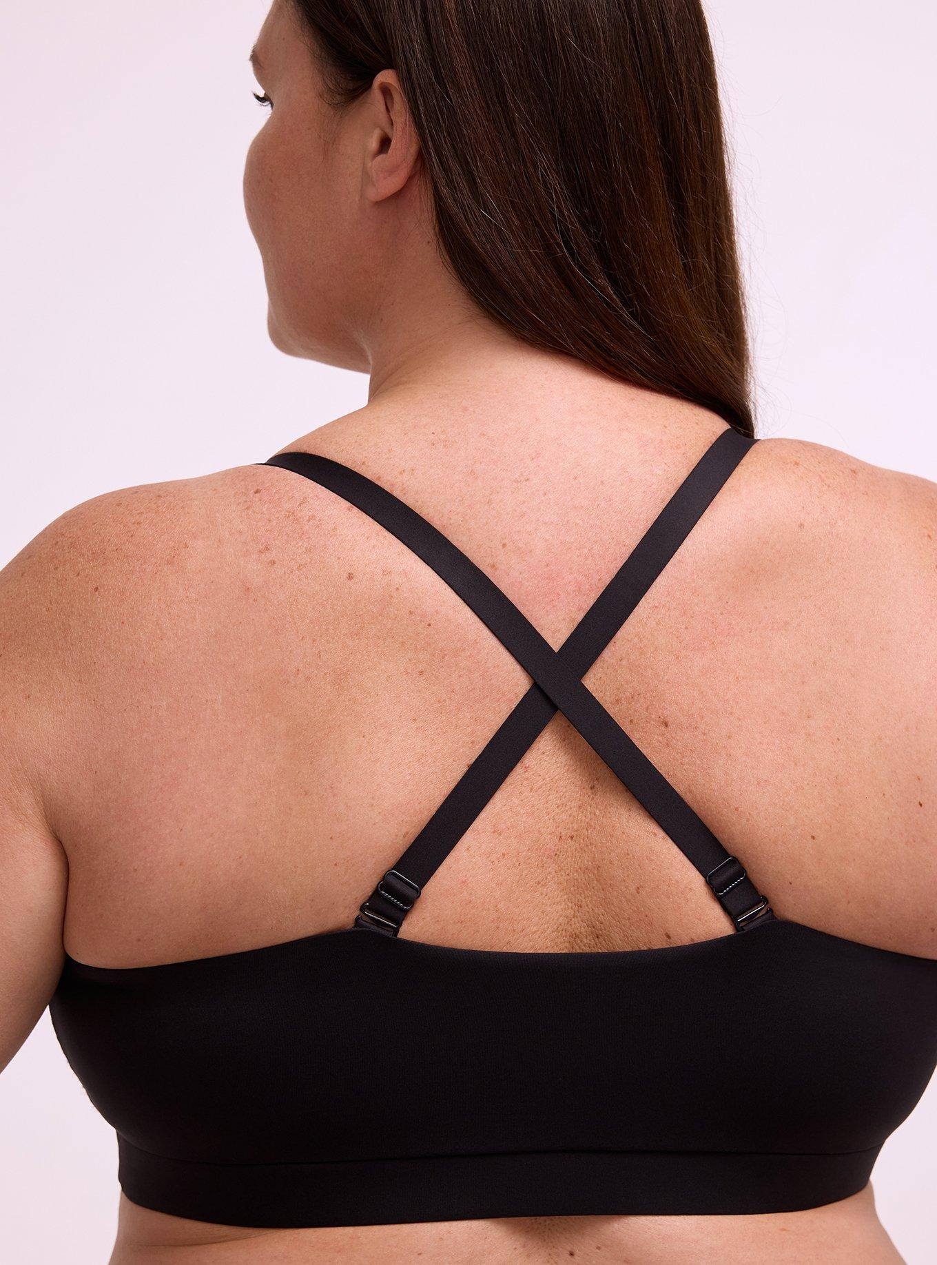 Unlined Butter Soft Micro V-Neck Bralette, RICH BLACK, alternate