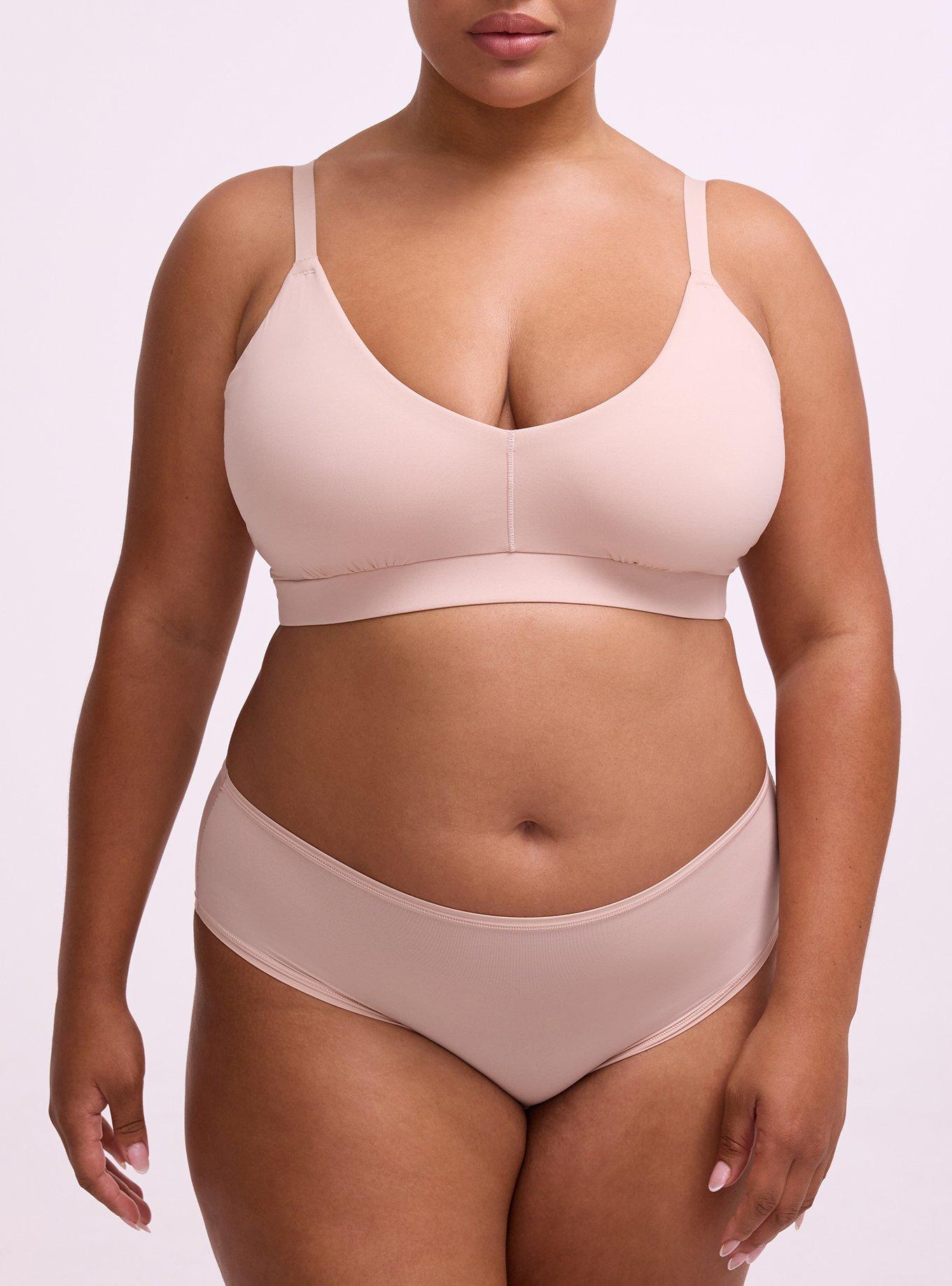 Unlined Butter Soft Micro V-Neck Bralette, ROSE DUST, alternate