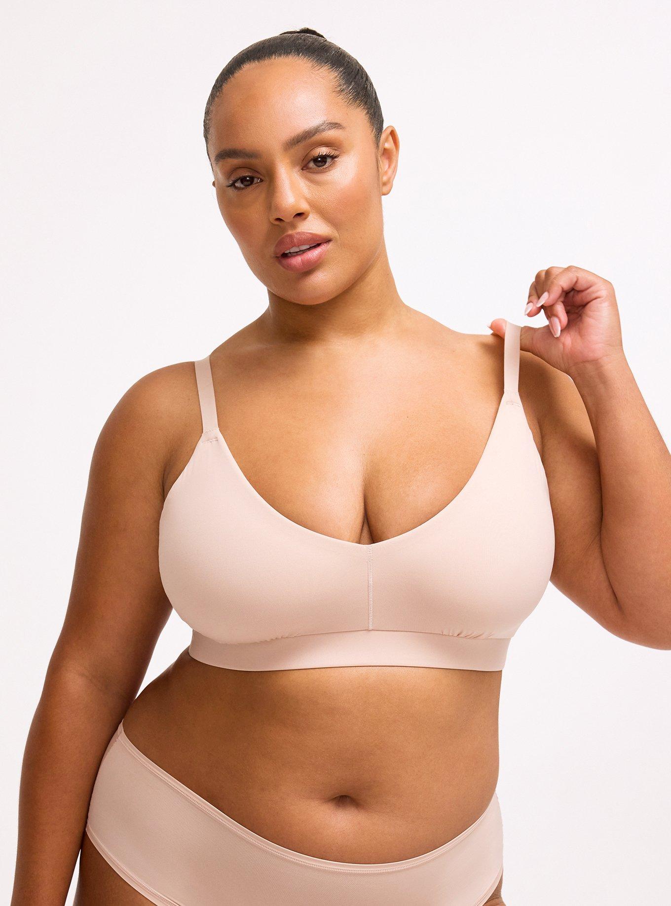 Unlined Butter Soft Micro V-Neck Bralette, ROSE DUST, hi-res