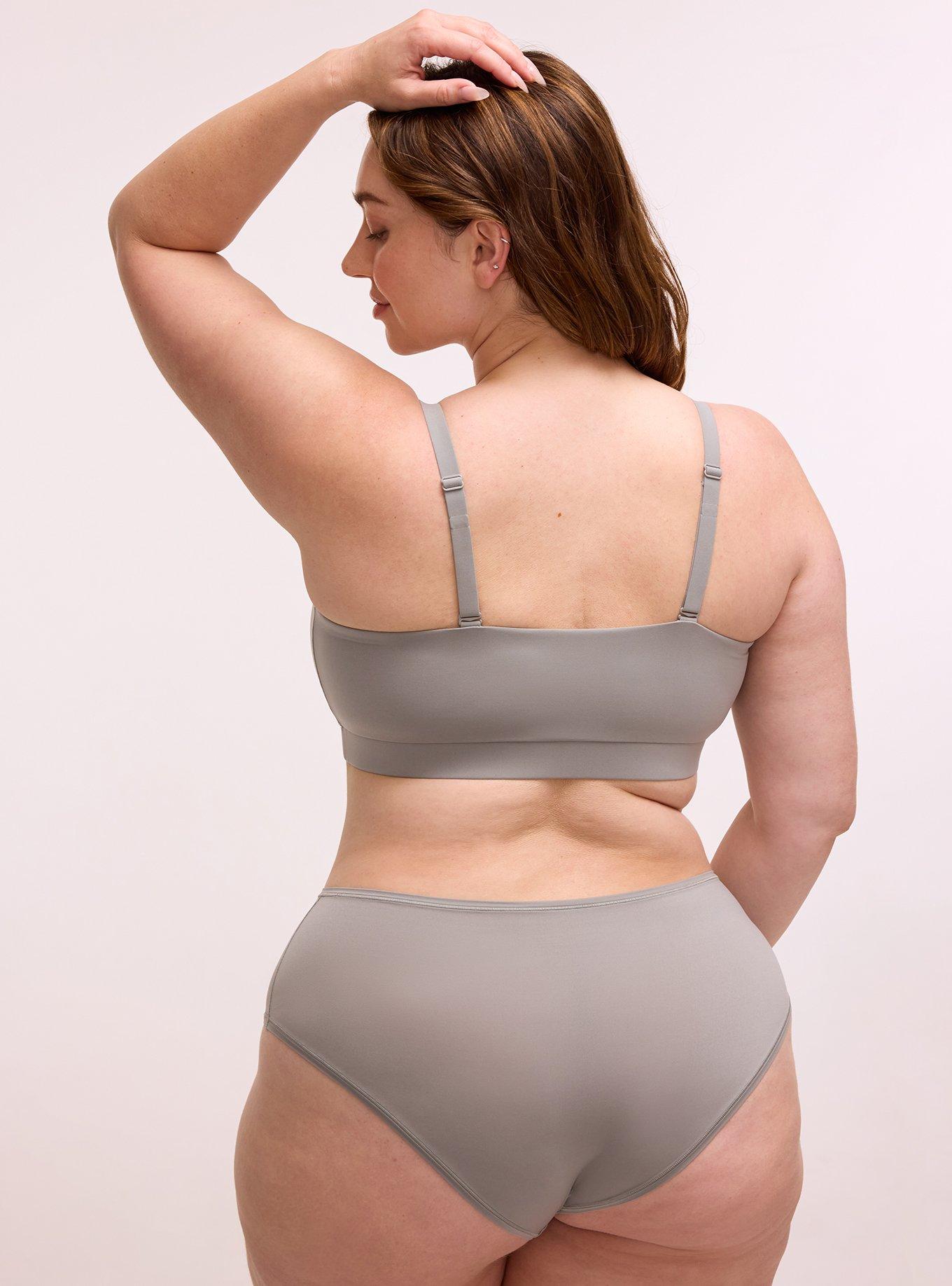 Unlined Butter Soft Micro V-Neck Bralette, SHARKSKIN, alternate