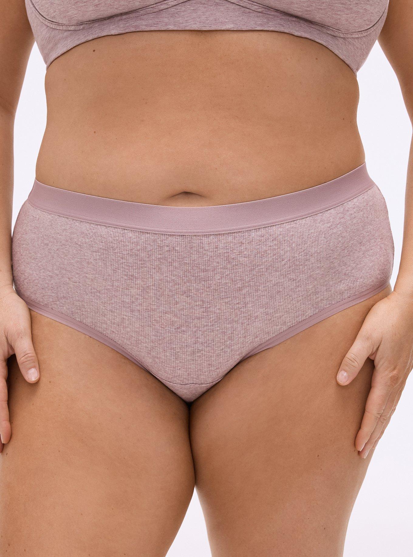 Heather Cotton Rib Mid-Rise Cheeky Panty, TOADSTOOL TRUE HEATHER, alternate
