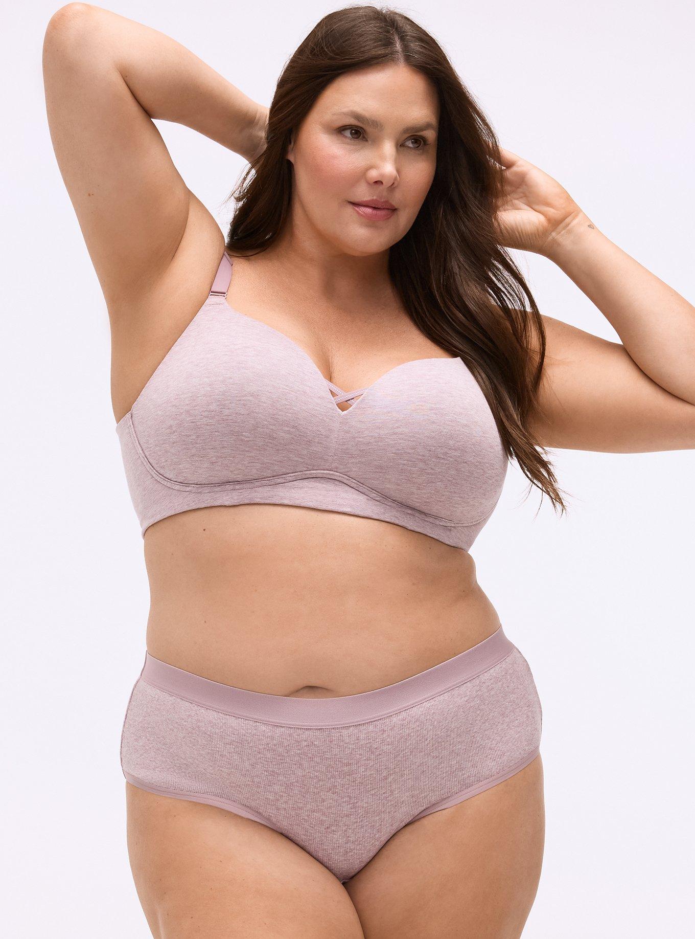 Heather Cotton Rib Mid-Rise Cheeky Panty, TOADSTOOL TRUE HEATHER, hi-res