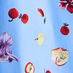 Retro Chic Pleated Bust Midi Dress, FRANKIE FRUITS BLUE, swatch