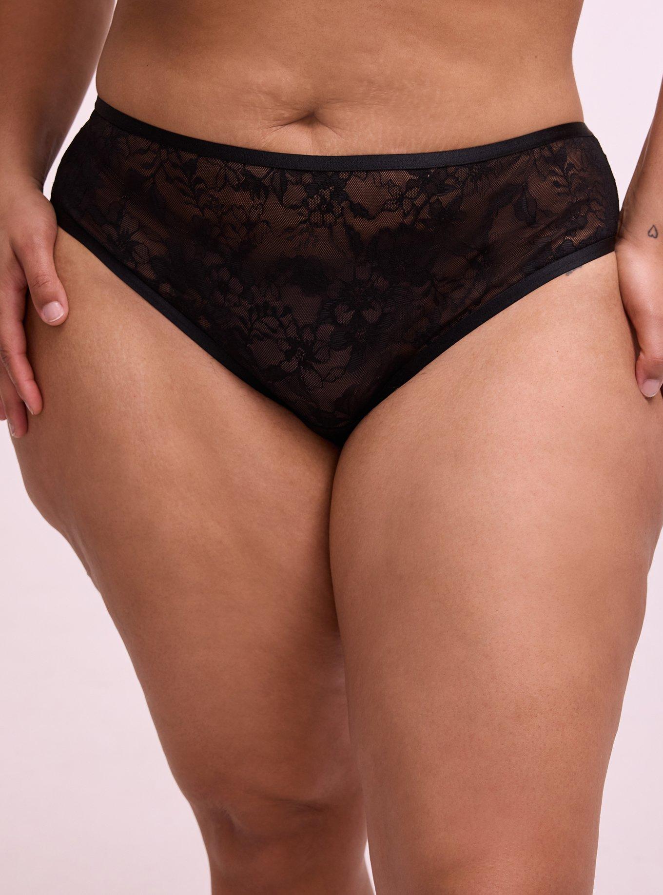 Aria Lace Cut-Out Mid-Rise Cheeky Panty, RICH BLACK, hi-res