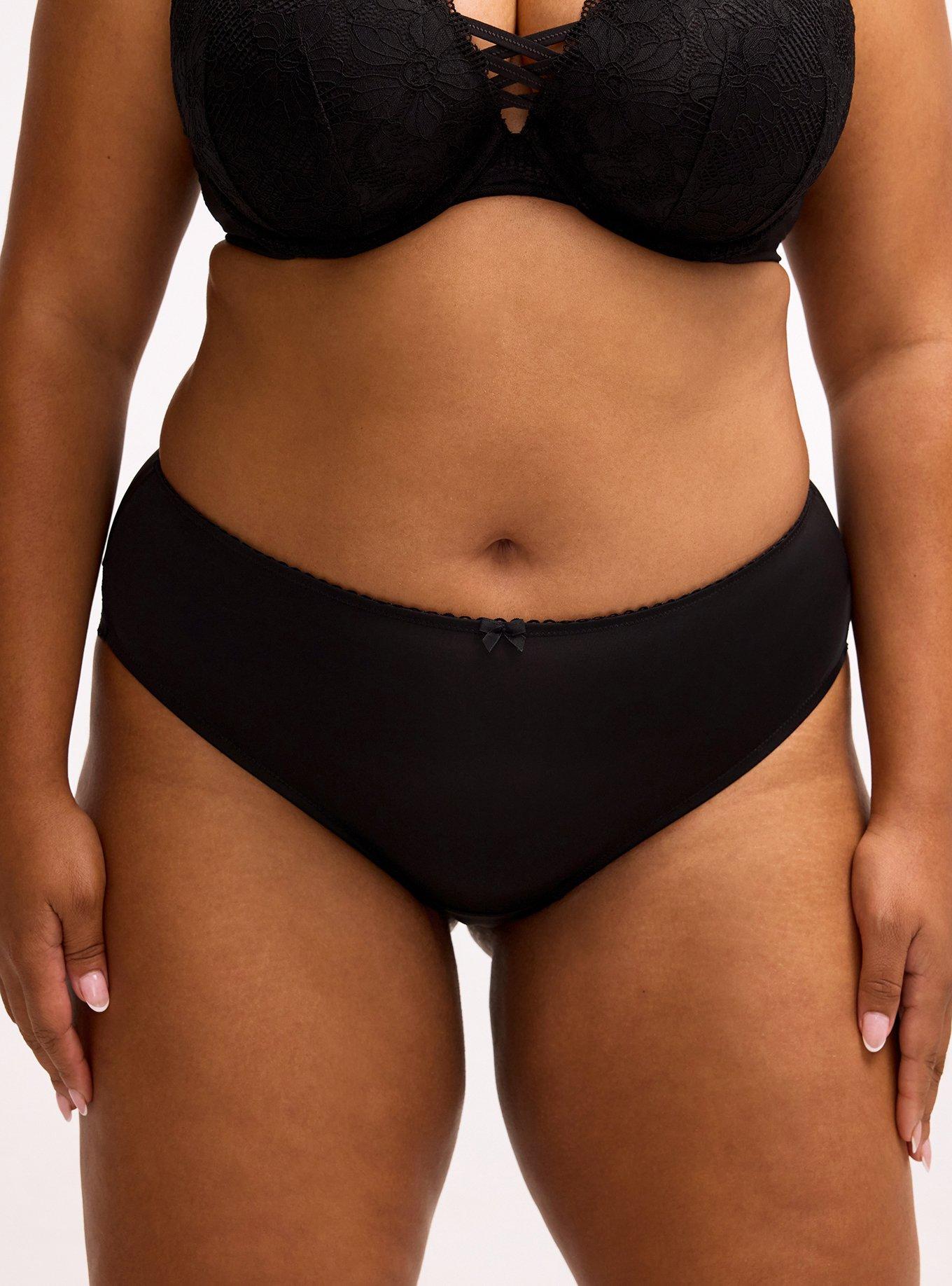 Ava Lace Mid-Rise Cheeky Panty, RICH BLACK, alternate