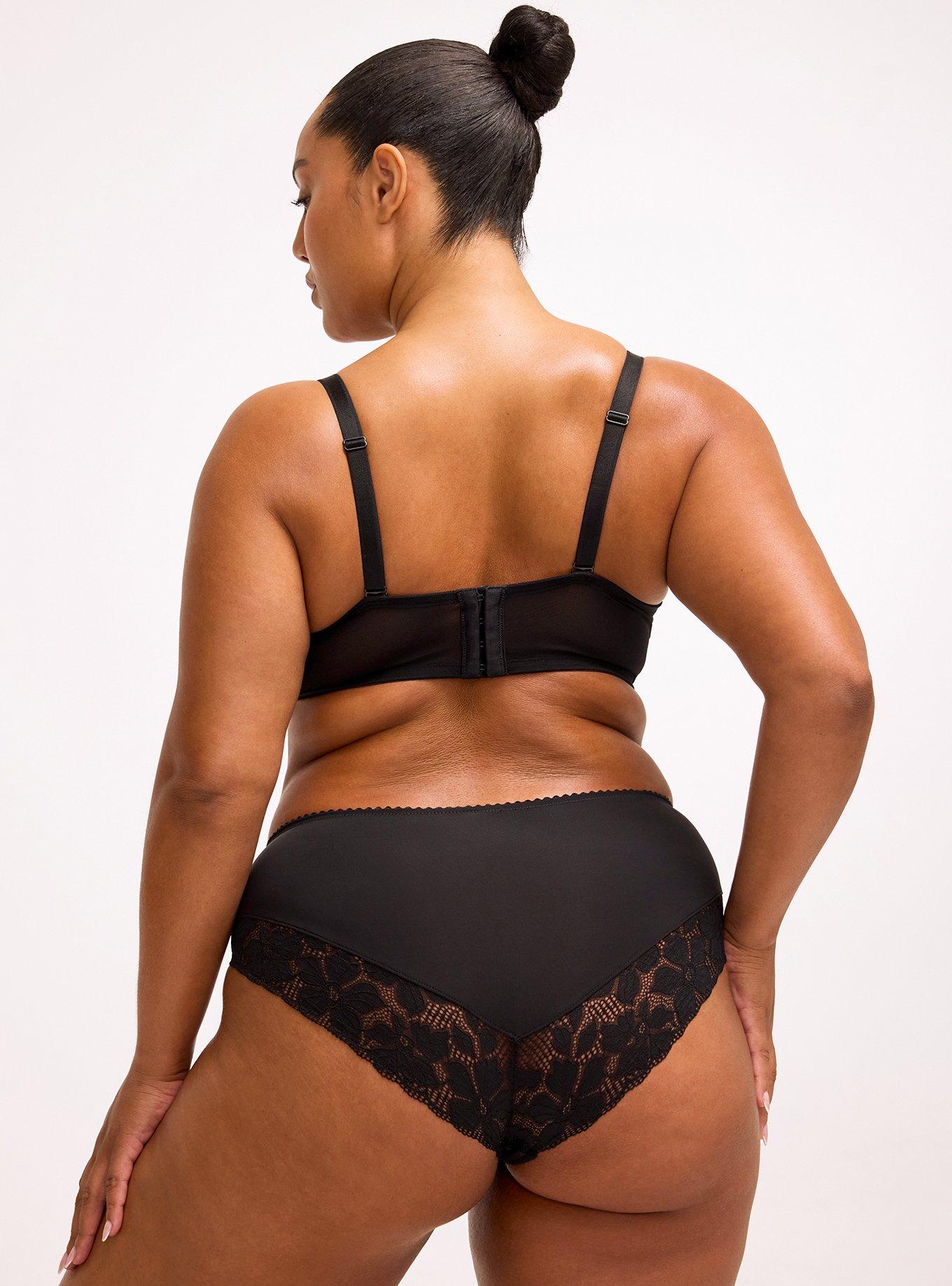 Ava Lace Mid-Rise Cheeky Panty, RICH BLACK, alternate