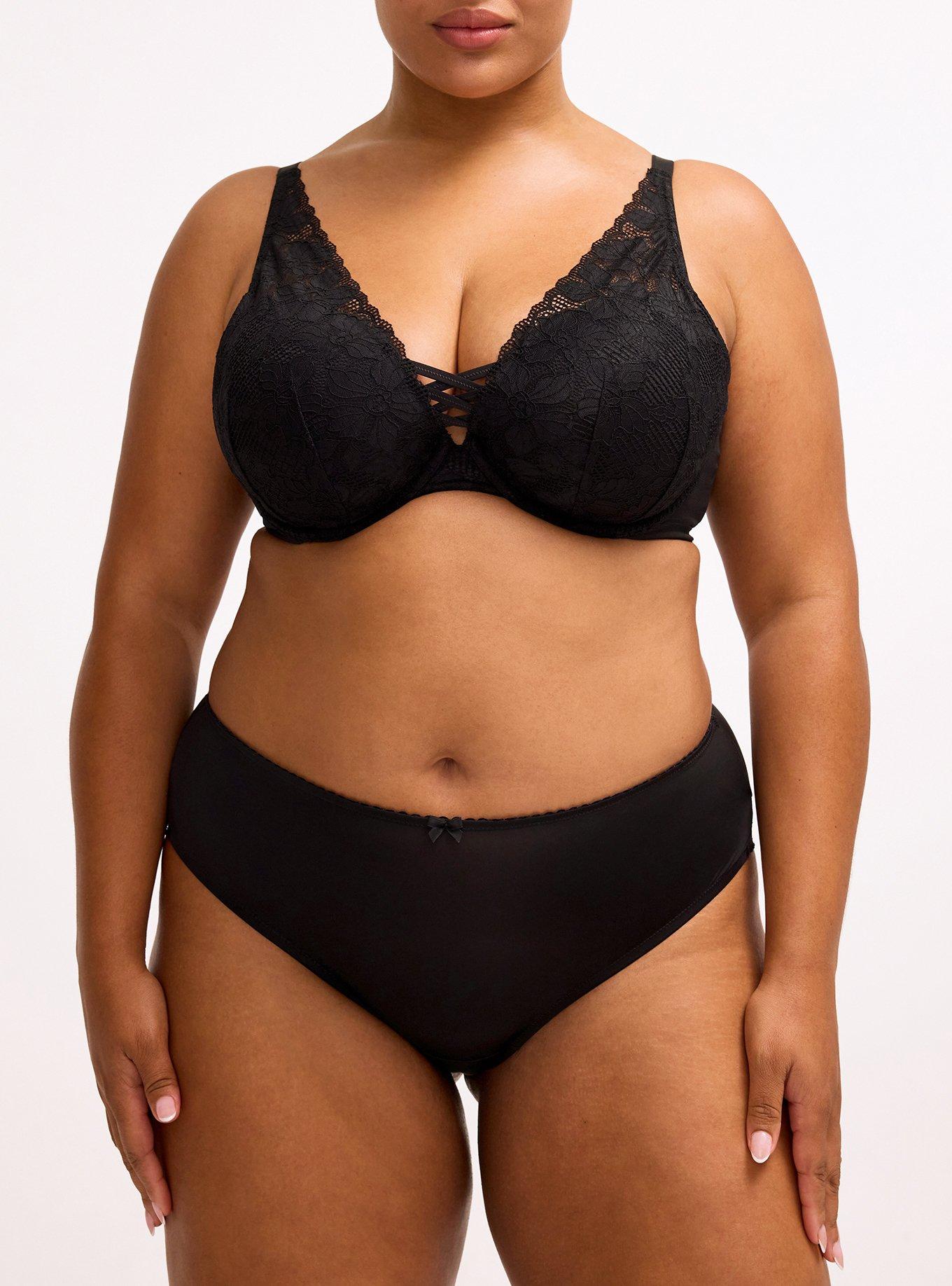 Ava Lace Mid-Rise Cheeky Panty, RICH BLACK, alternate