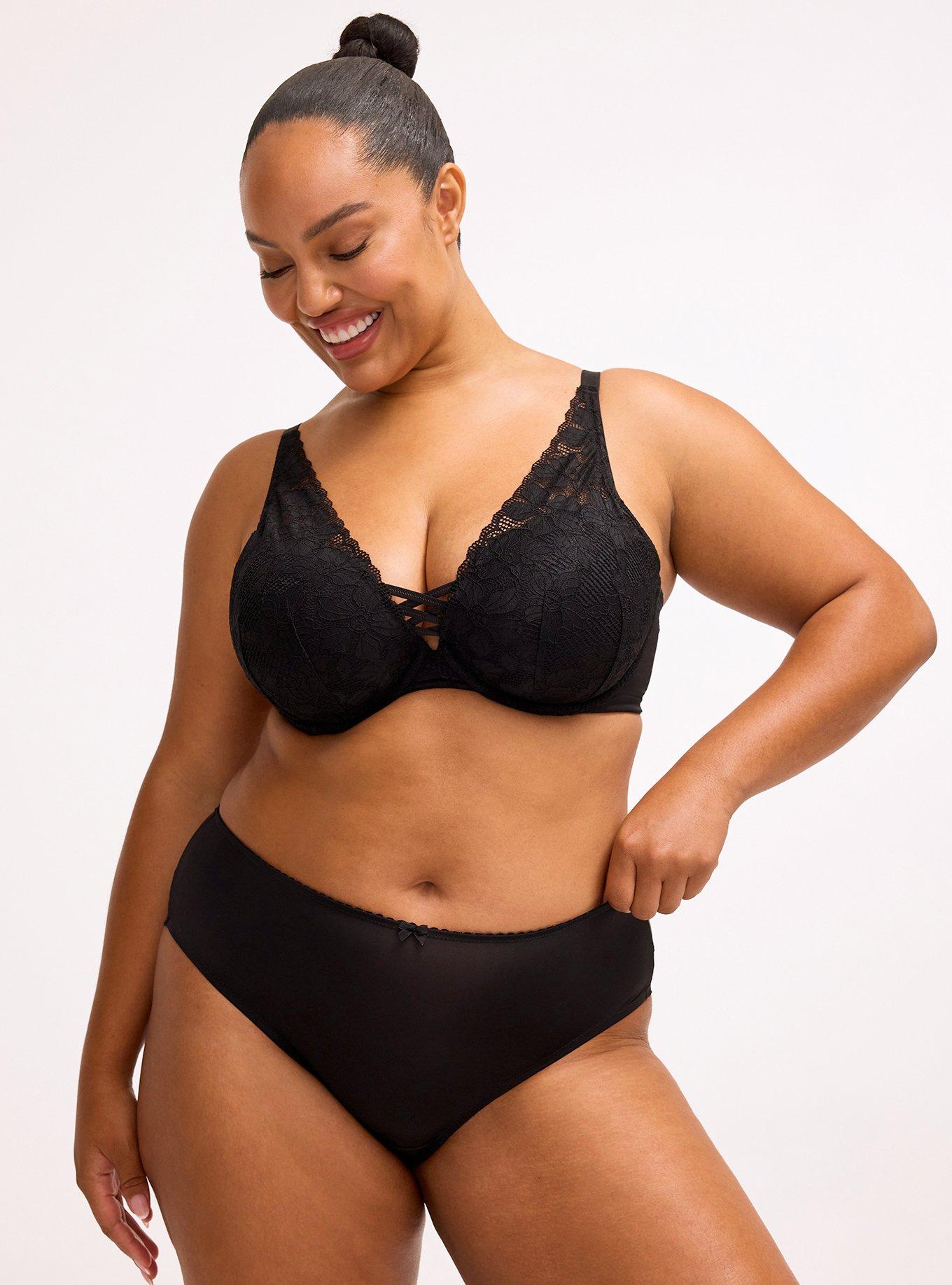 Ava Lace Mid-Rise Cheeky Panty, RICH BLACK, hi-res