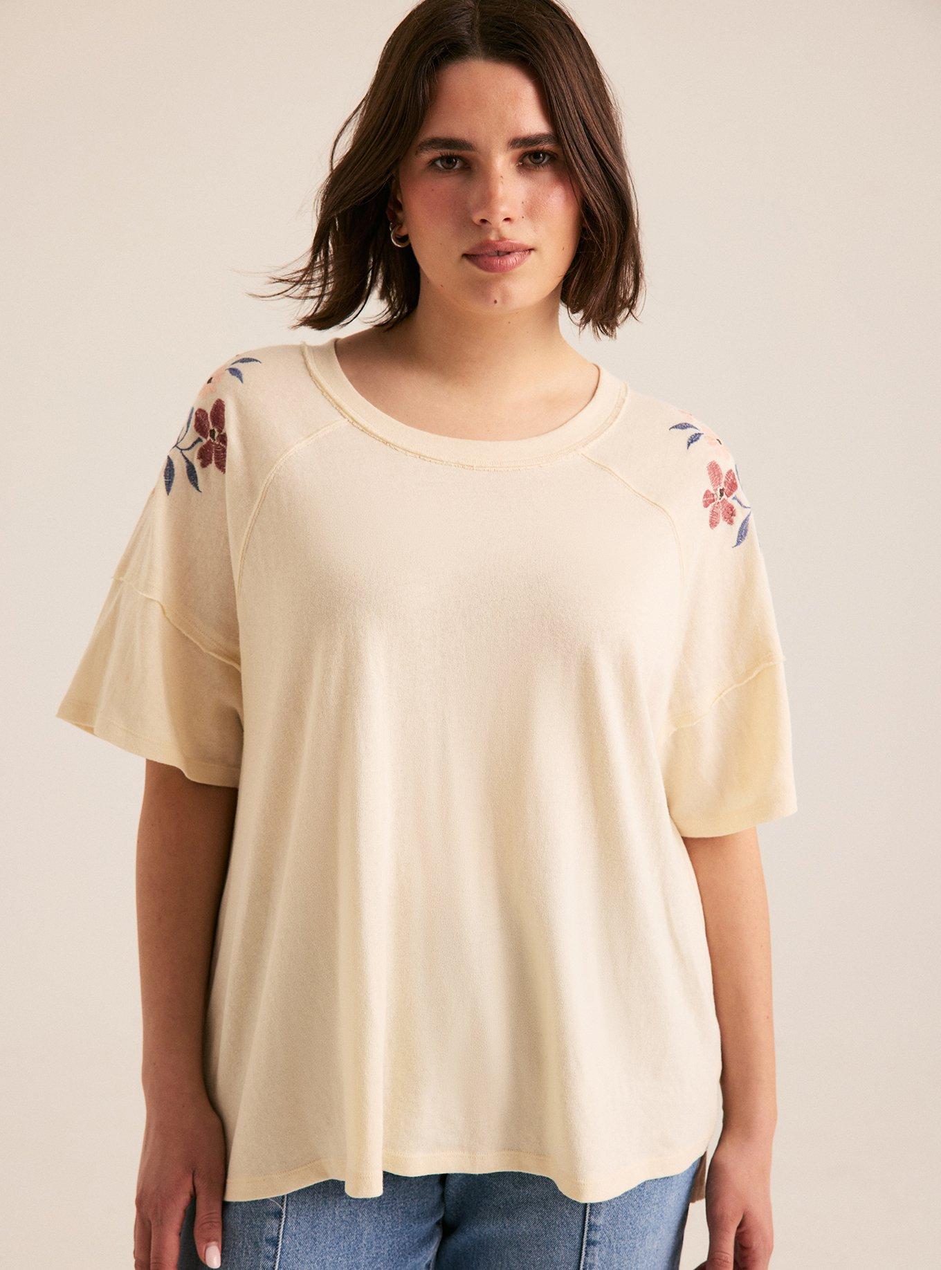 Festi Relaxed Embroidered Tee, WHITE SWAN, alternate