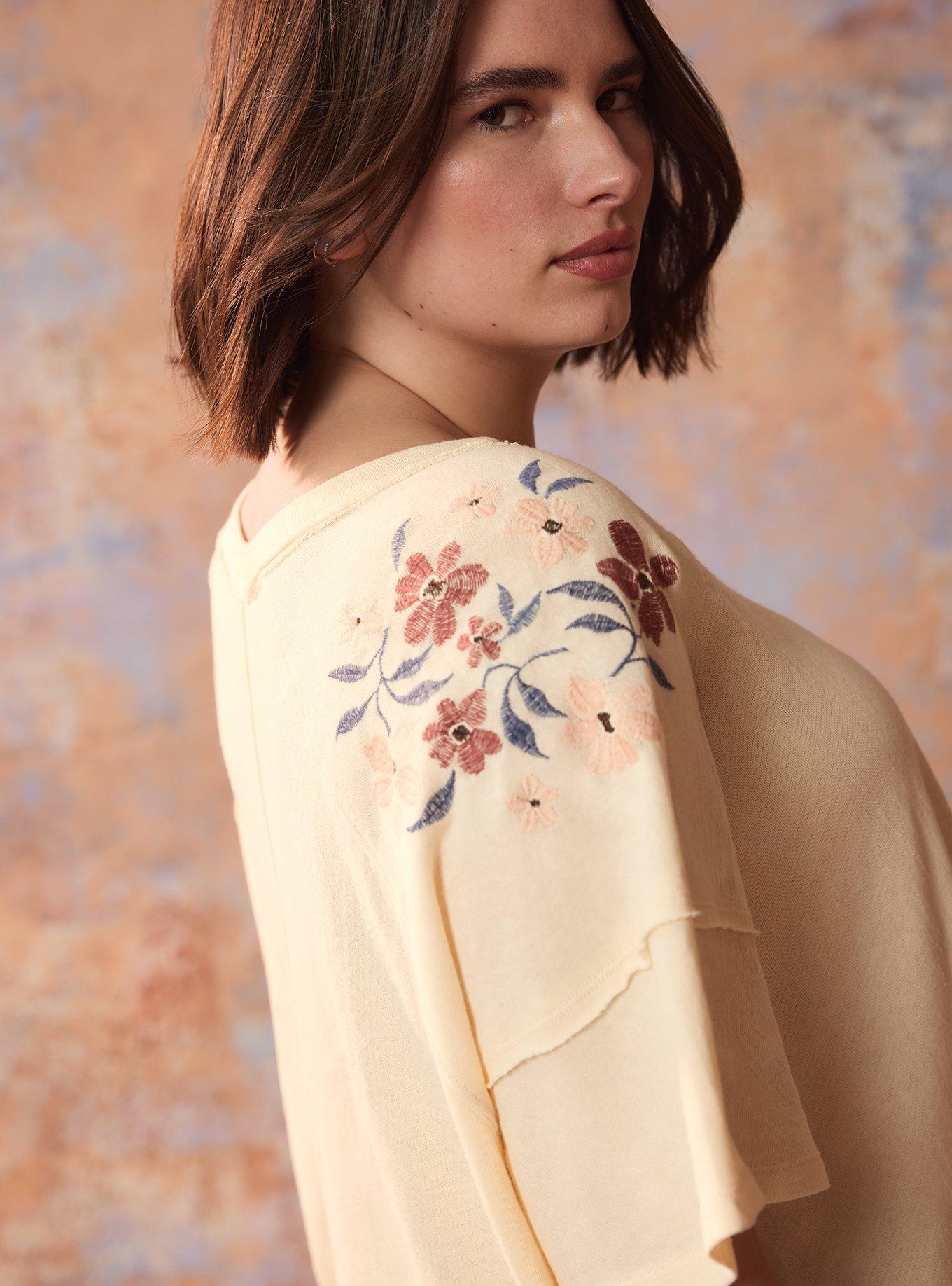 Festi Relaxed Embroidered Tee, WHITE SWAN, alternate