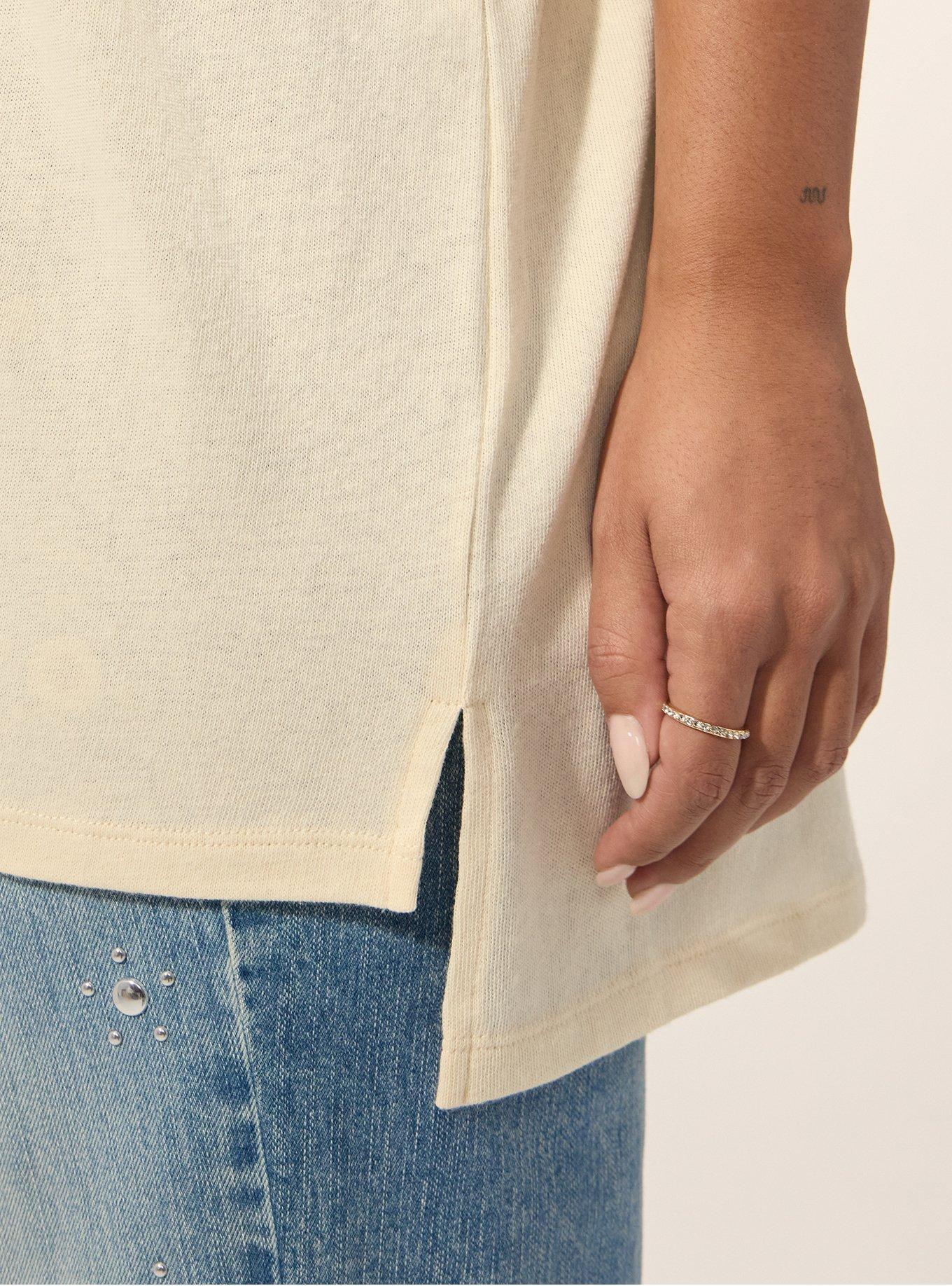 Festi Relaxed Embroidered Tee, WHITE SWAN, alternate