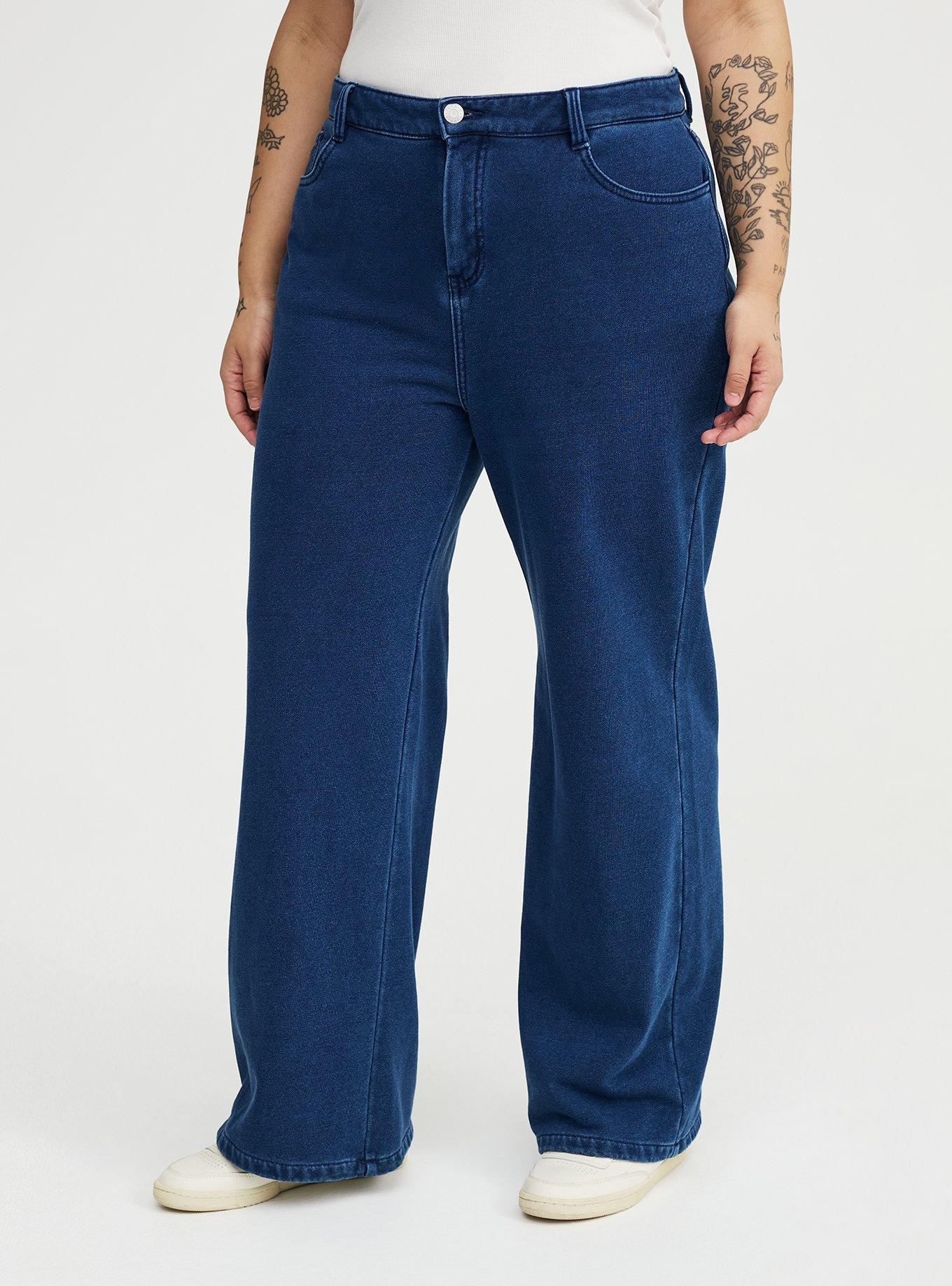 Plus Size - High-Rise Wide-Leg French Terry Jean - Torrid
