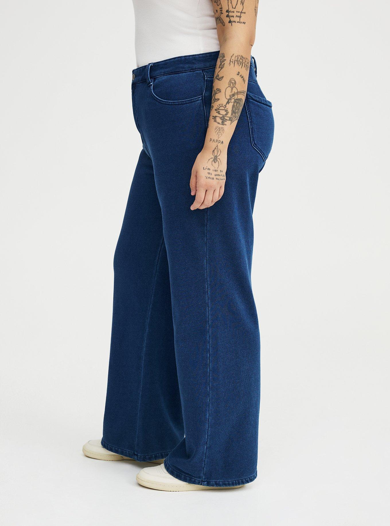 High-Rise Wide-Leg French Terry Jean, Empressa, alternate