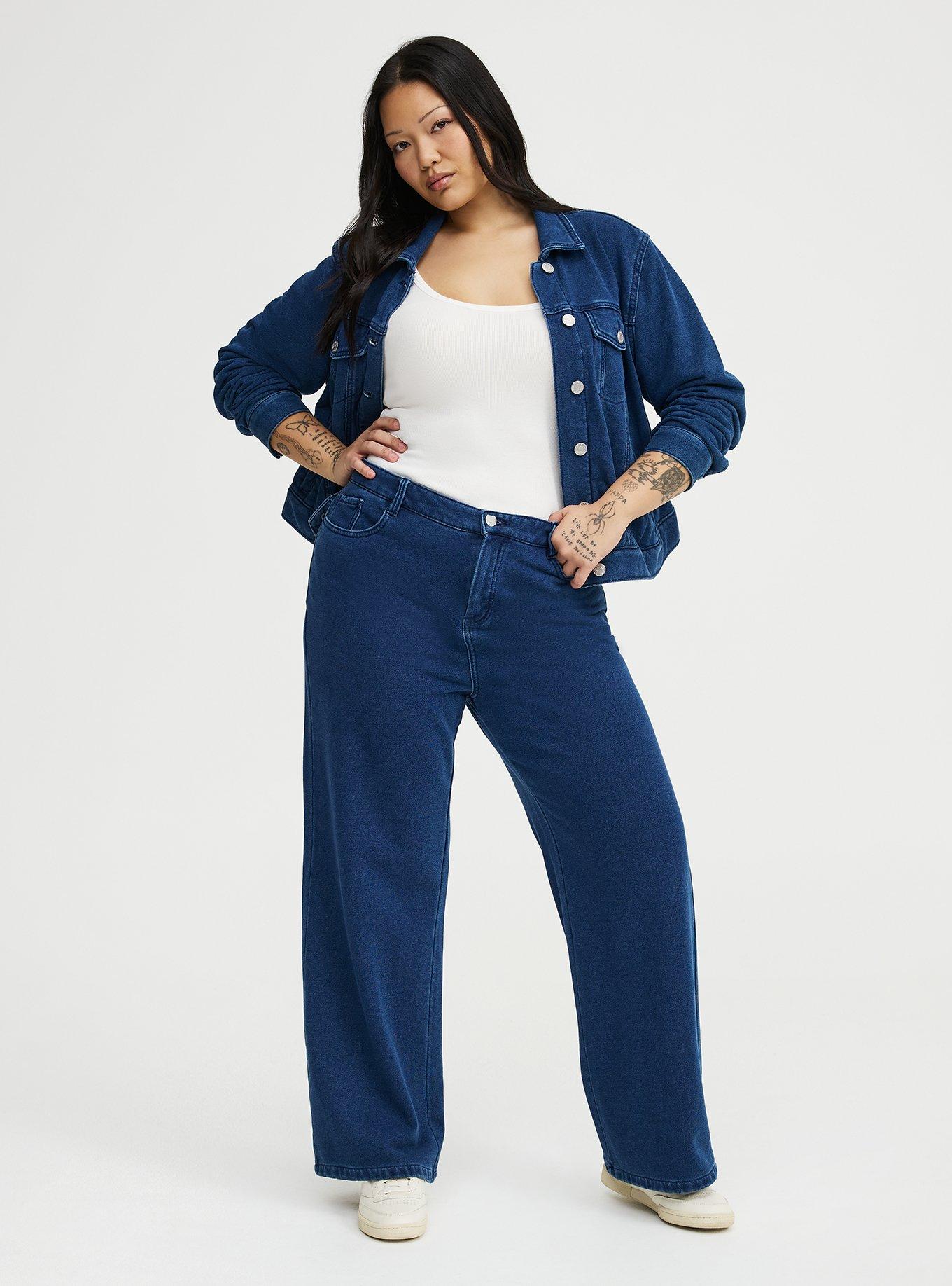 High-Rise Wide-Leg French Terry Jean, Empressa, alternate