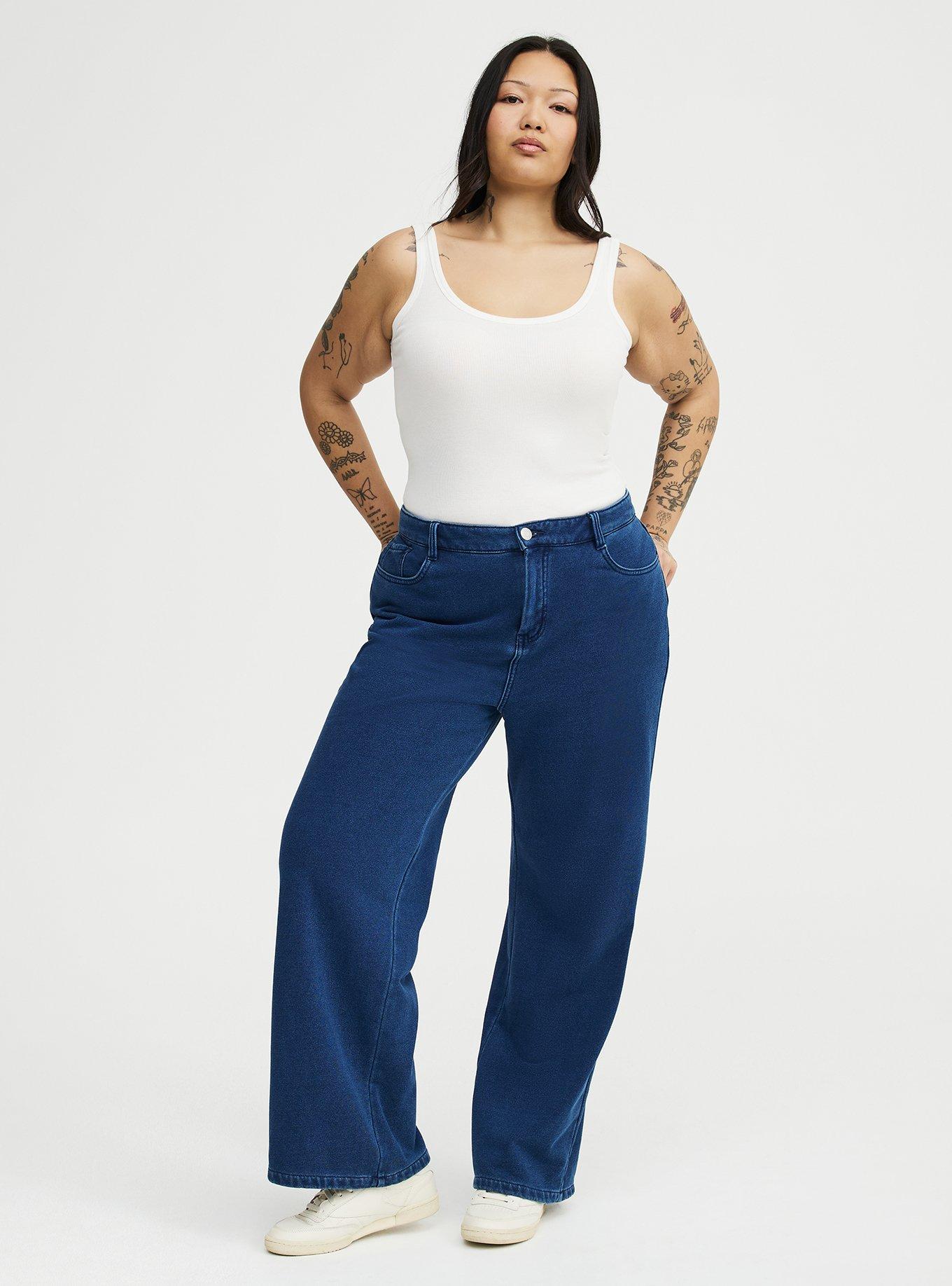 Plus Size - High-Rise Wide-Leg French Terry Jean - Torrid