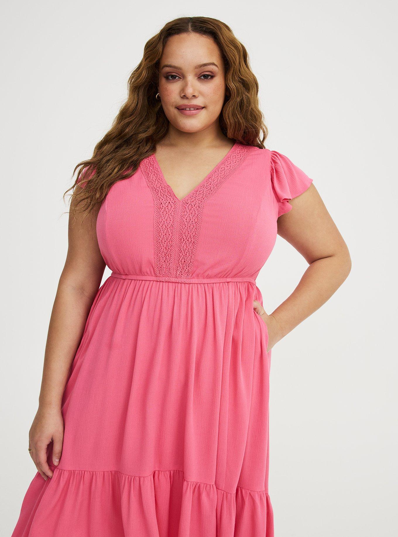 Lace Trim Midi Dress, FRUIT DOVE, alternate