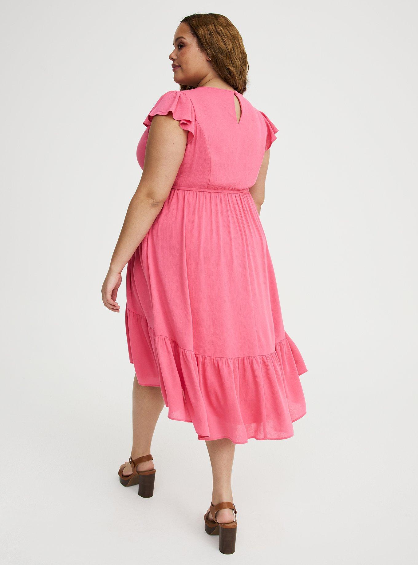 Plus Size - Lace Trim Midi Dress - Torrid