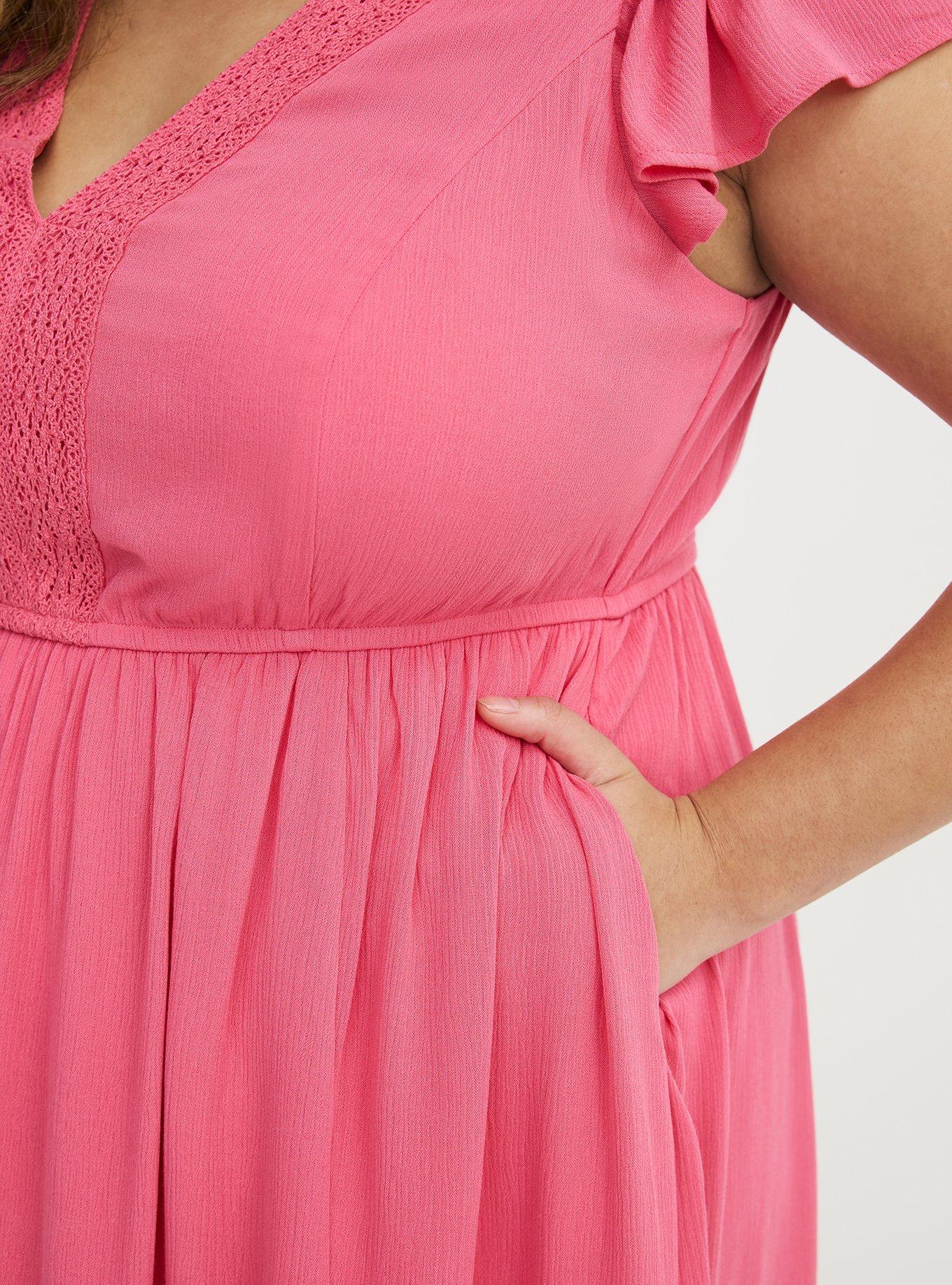 Lace Trim Midi Dress, FRUIT DOVE, alternate