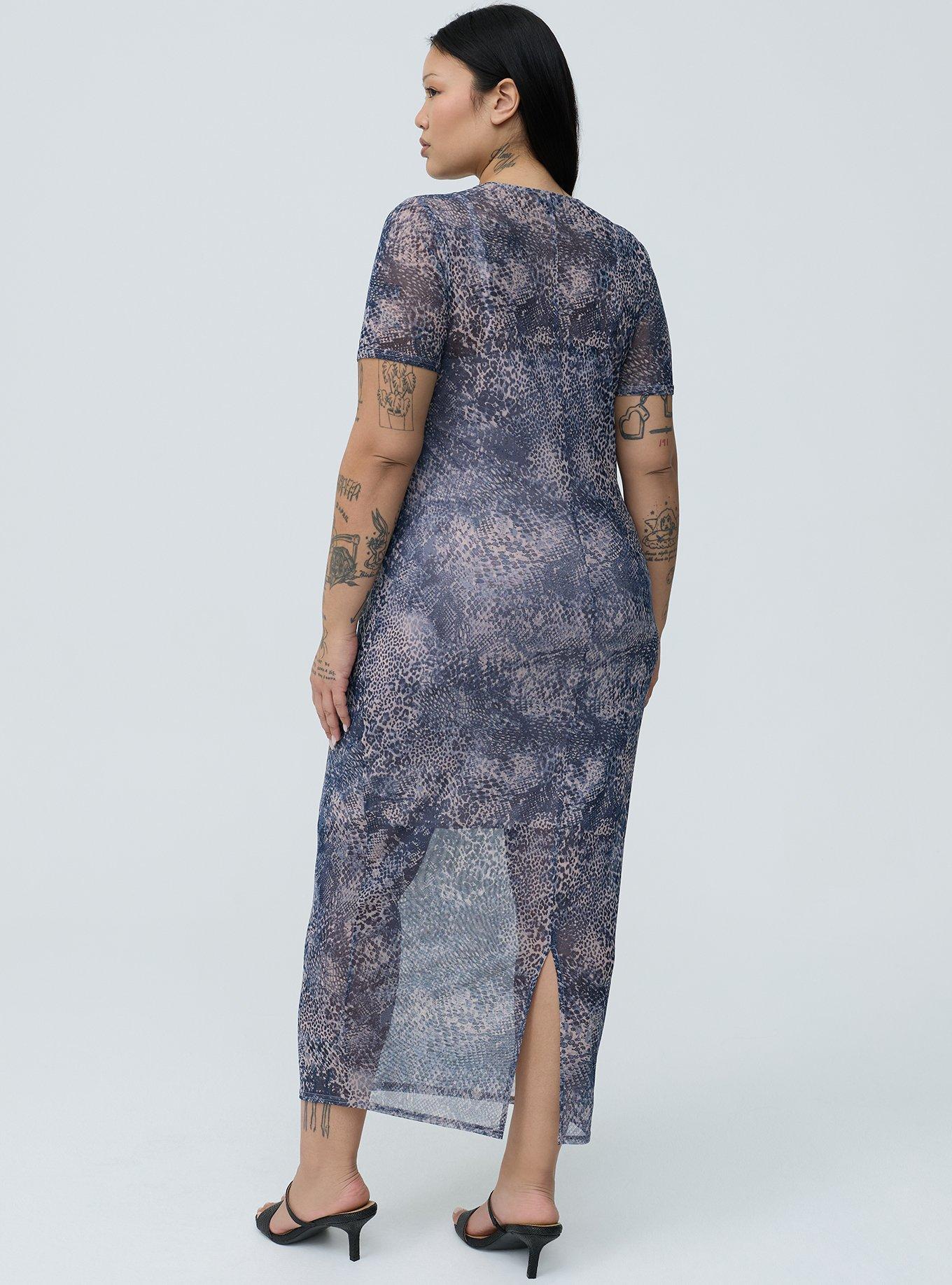 Mesh Column Dress, DIVA SNAKESIN BLUE, alternate