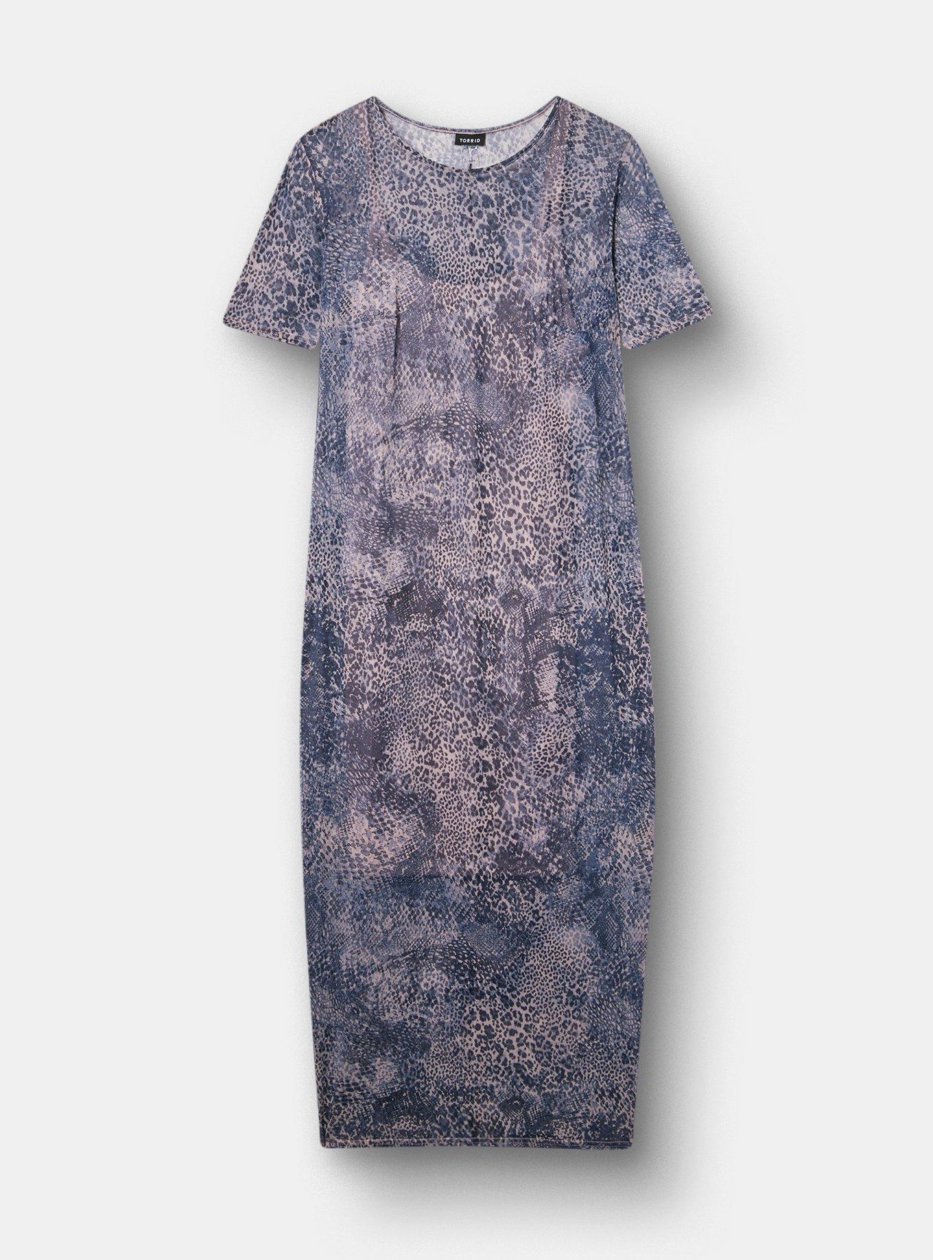 Mesh Column Dress, DIVA SNAKESIN BLUE, hi-res