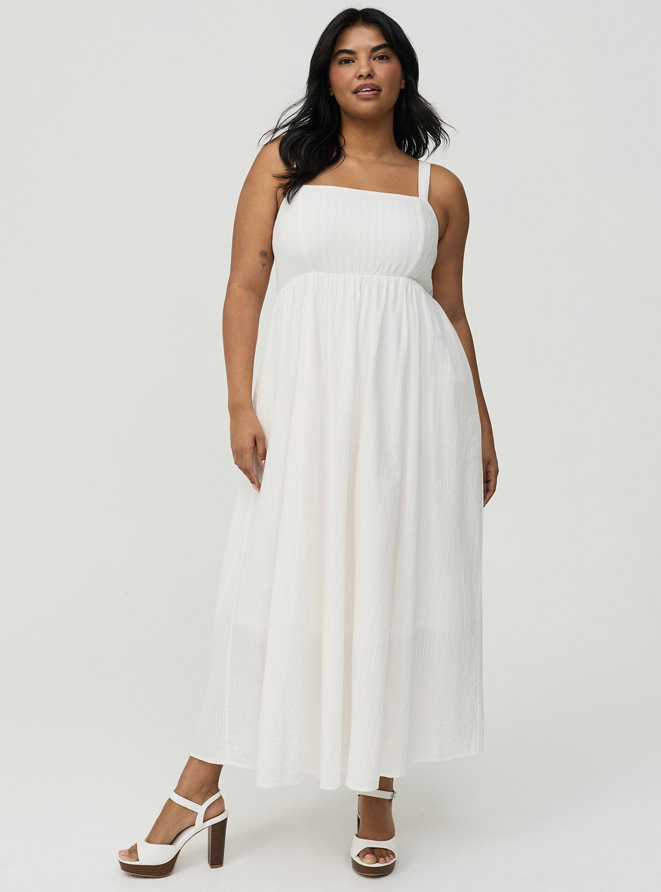 Cotton Maxi Dress, CLOUD DANCER, hi-res