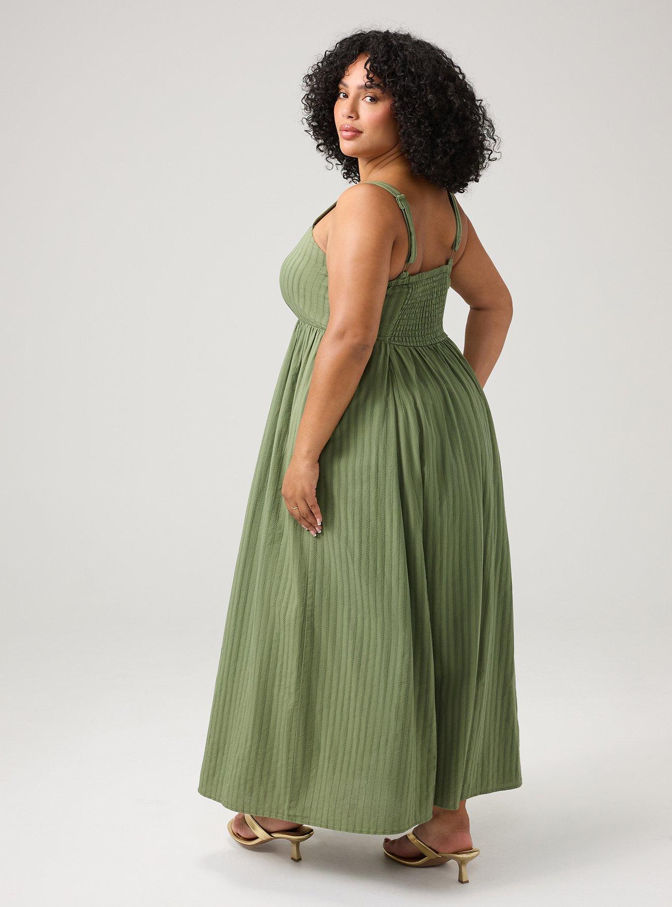Cotton Maxi Dress, OLIVINE, alternate