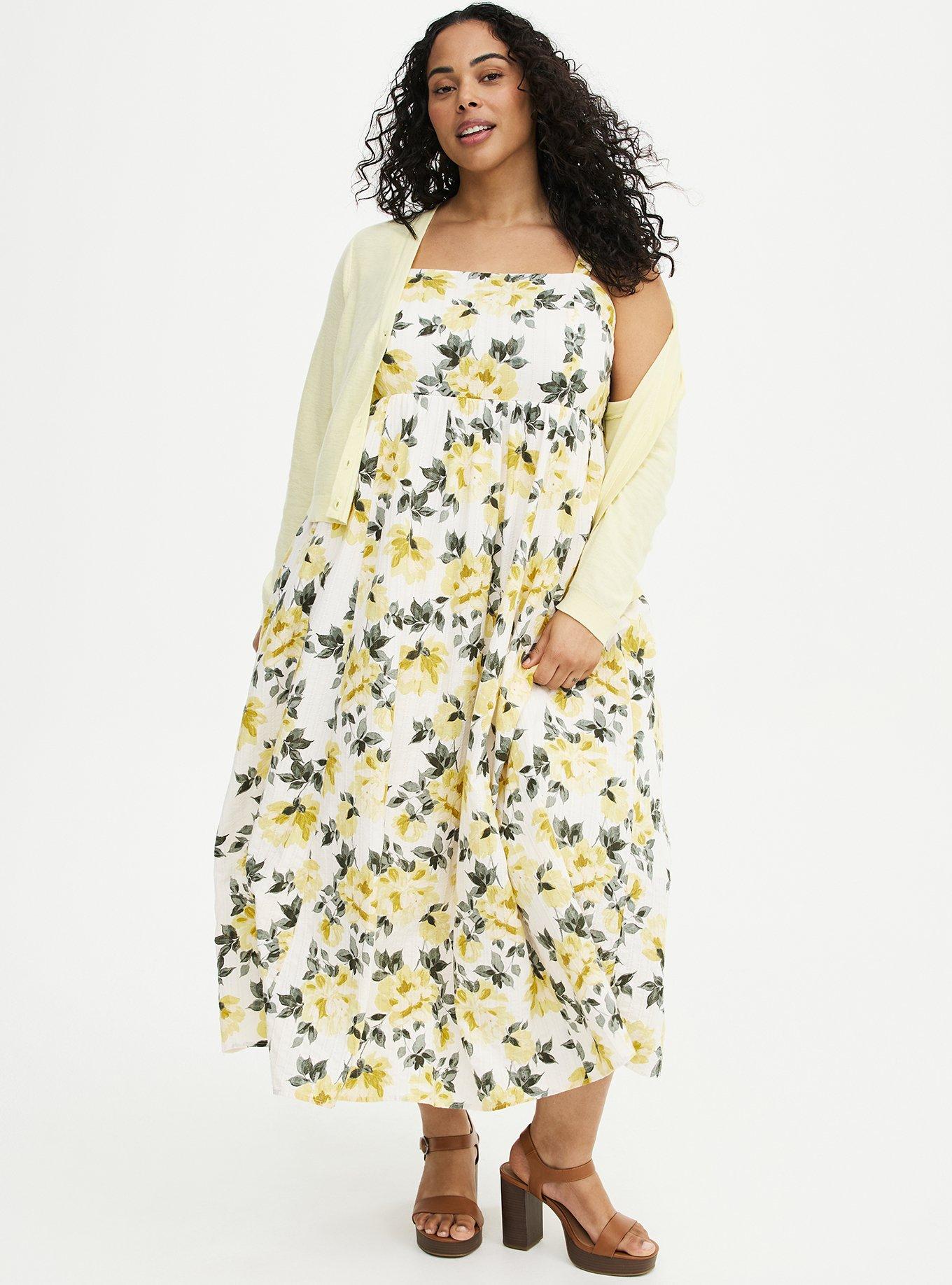 Cotton Maxi Dress, ZELENA FLORAL YELLOW, alternate