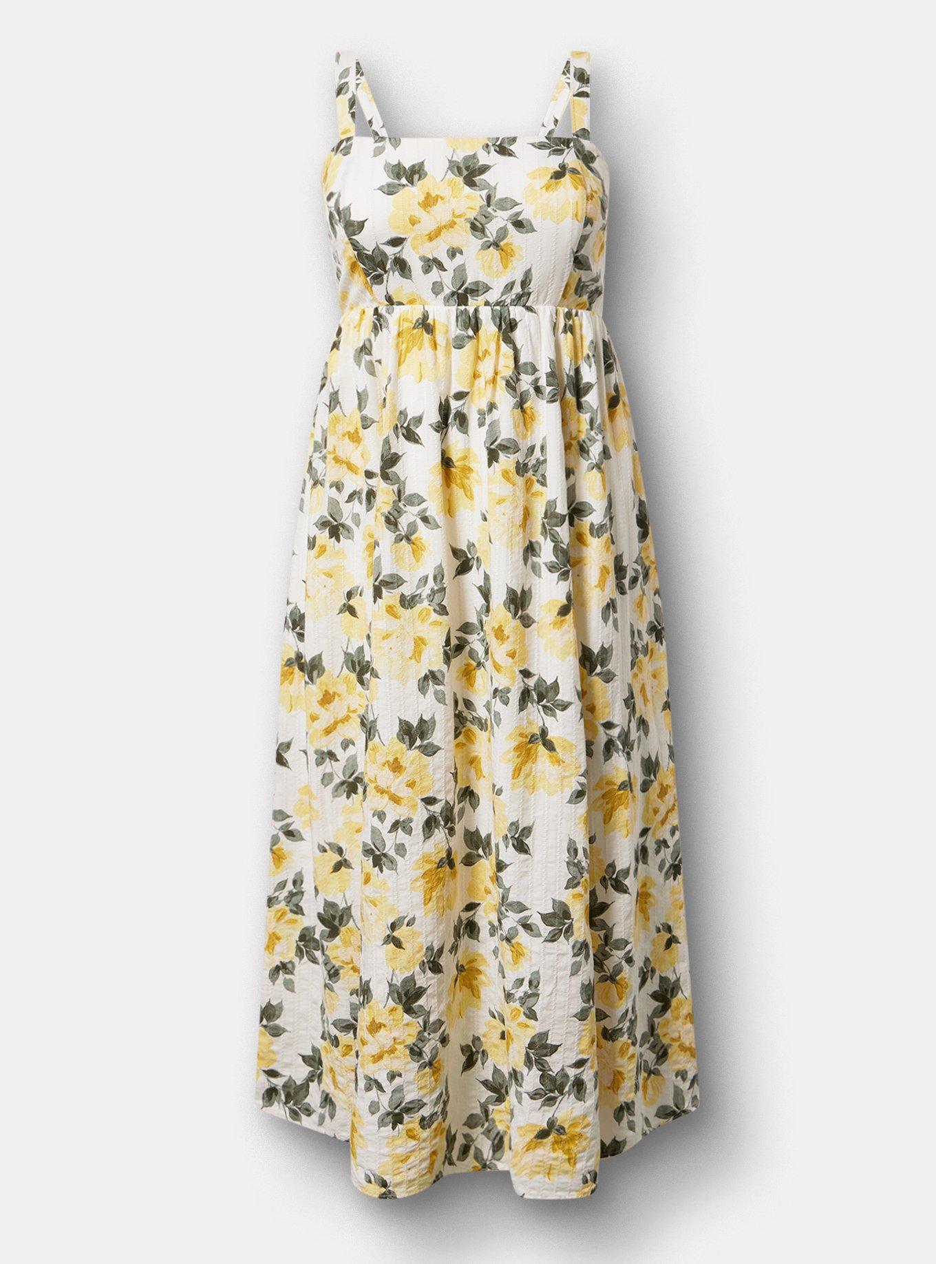 Cotton Maxi Dress, ZELENA FLORAL YELLOW, hi-res