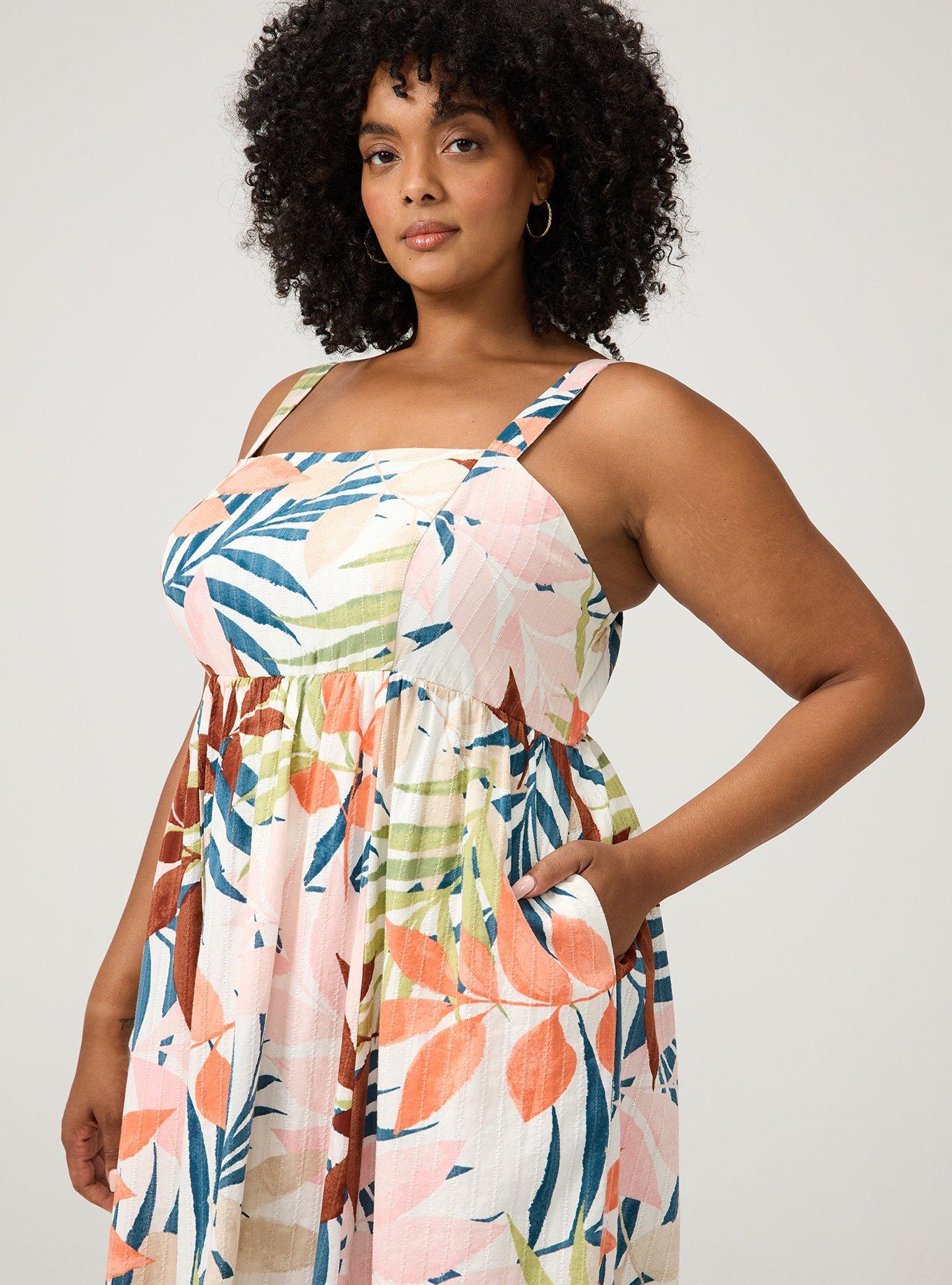 Cotton Maxi Dress, STAMPED FOLIAGE MULTI, alternate