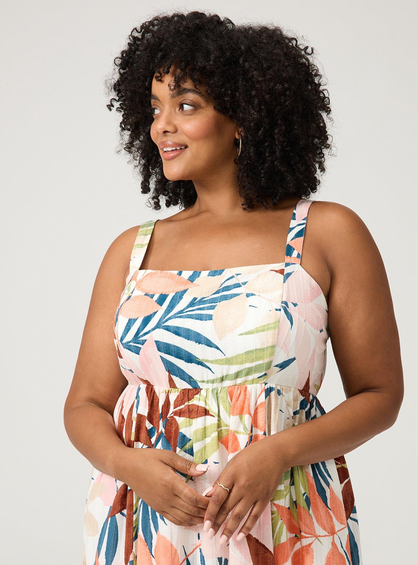 Cotton Maxi Dress, STAMPED FOLIAGE MULTI, alternate