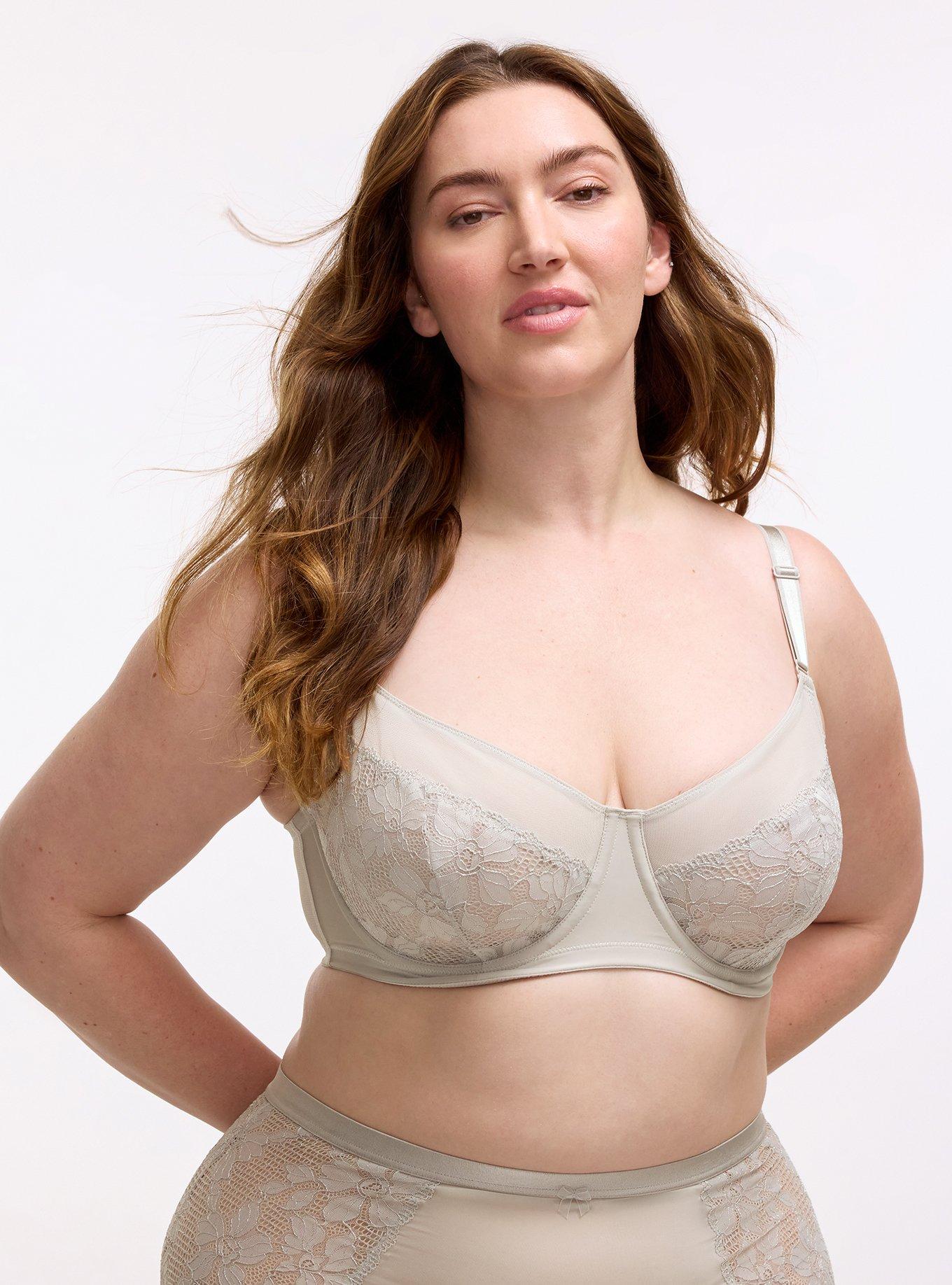 Full Coverage Unlined Ava Lace Bra, ALABASTER GRAY, hi-res