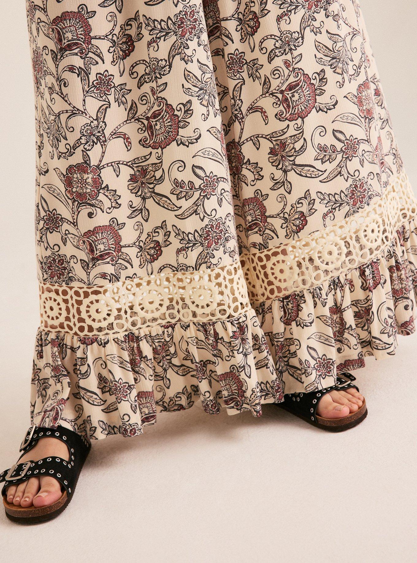 Festi Wide-Leg Lace Trim Pant, CONCERT JACOBEAN IVORY, alternate